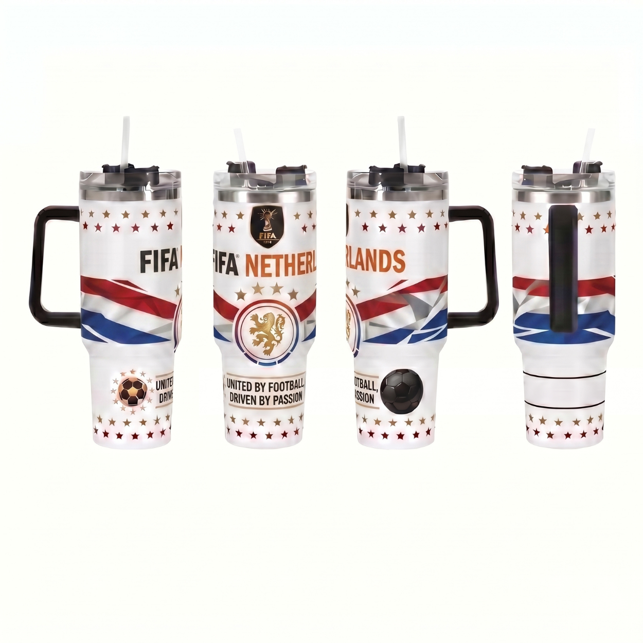 FIFA 2026 Netherlands Soccer Sports Themed 40oz Tumbler With Straw And Lid