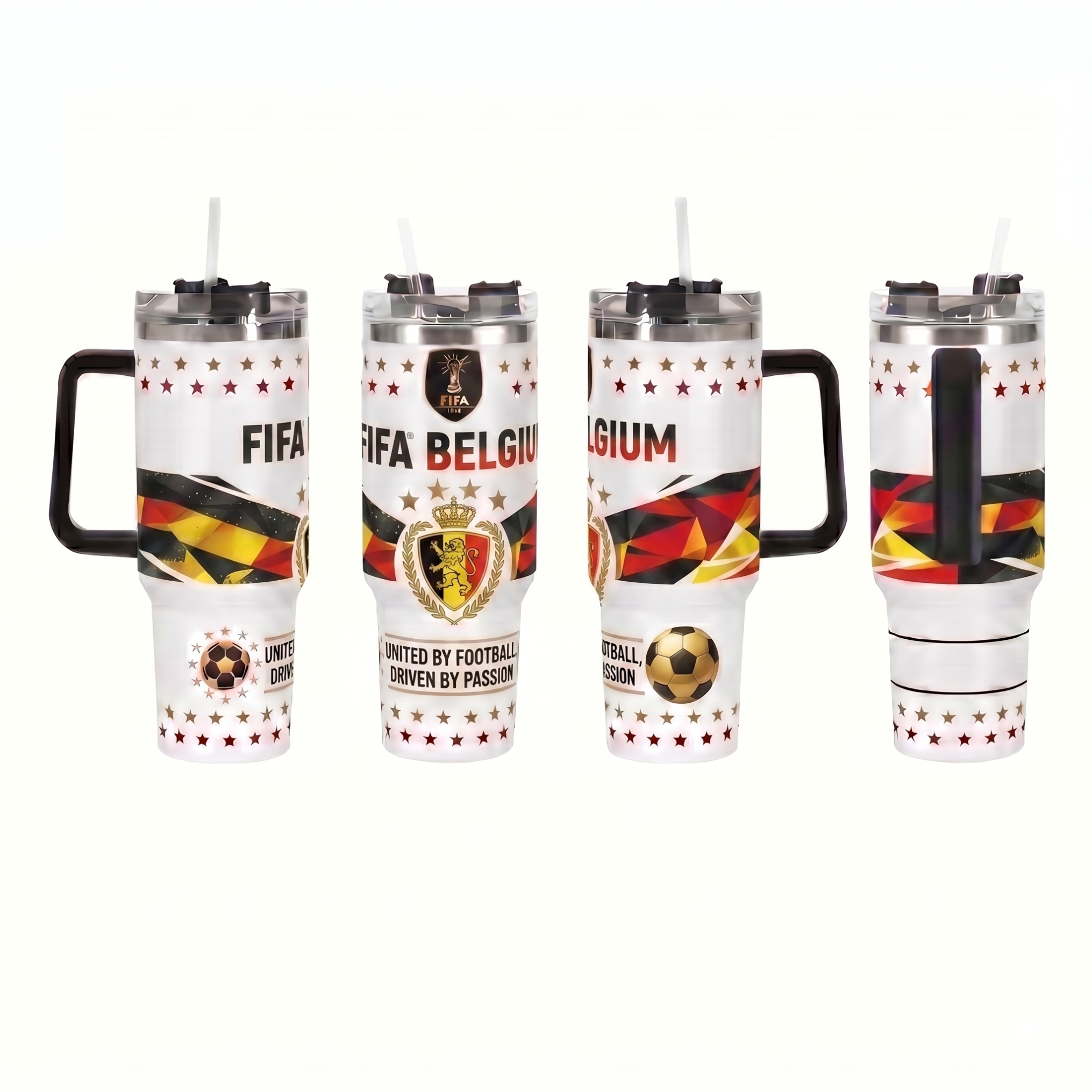FIFA 2026 Belgium Soccer Sports Themed 40oz Tumbler With Straw And Lid