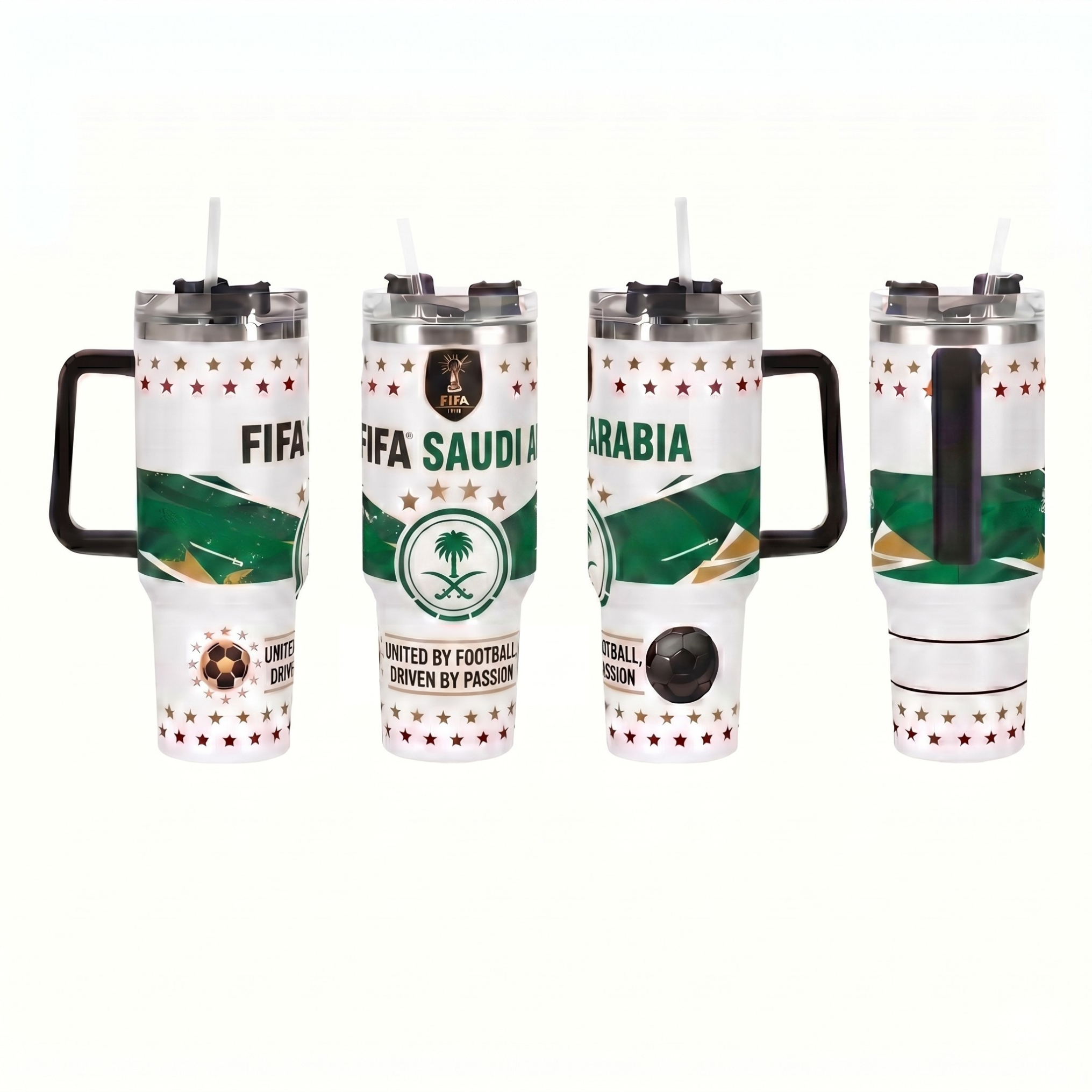 FIFA 2026 Saudi Arabia Soccer Sports Themed 40oz Tumbler With Straw And Lid