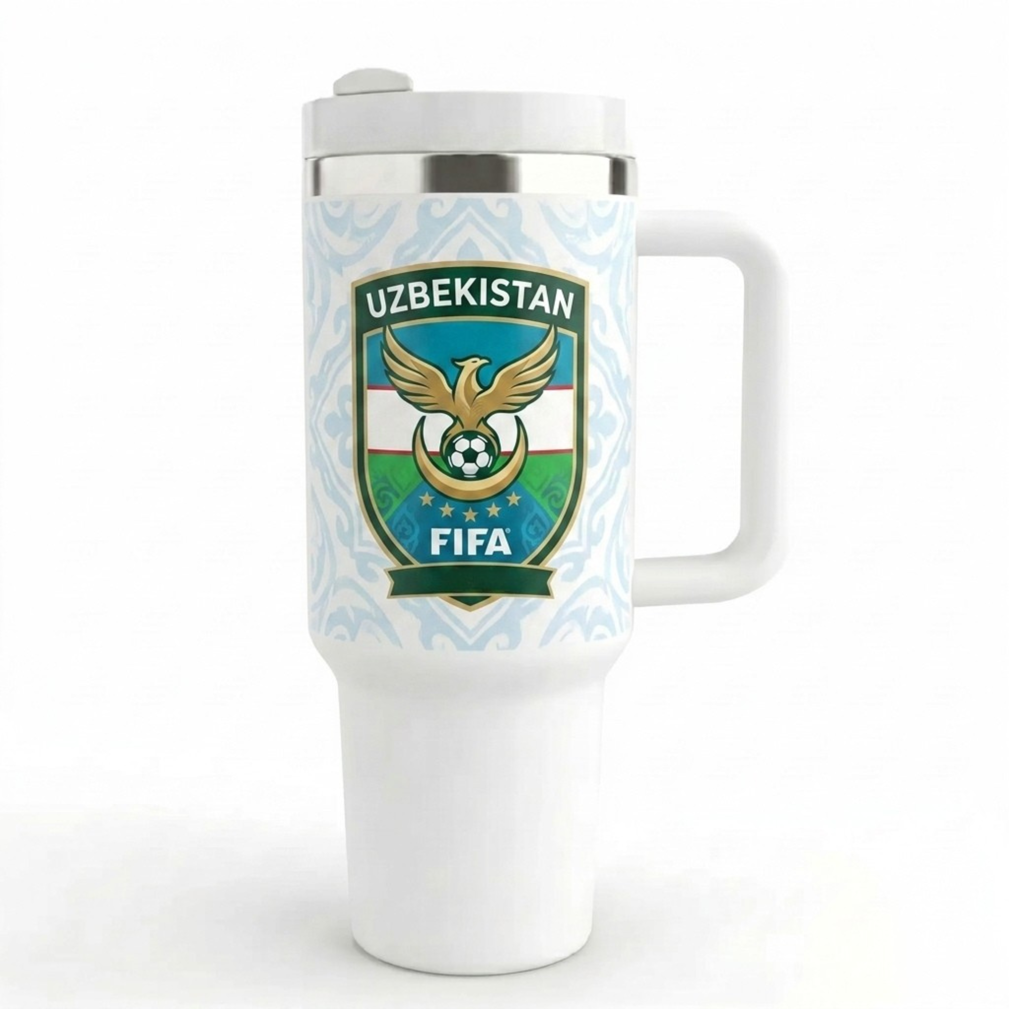 FIFA 2026 Uzbekistan Soccer Sports Themed 40oz Tumbler With Straw And Lid
