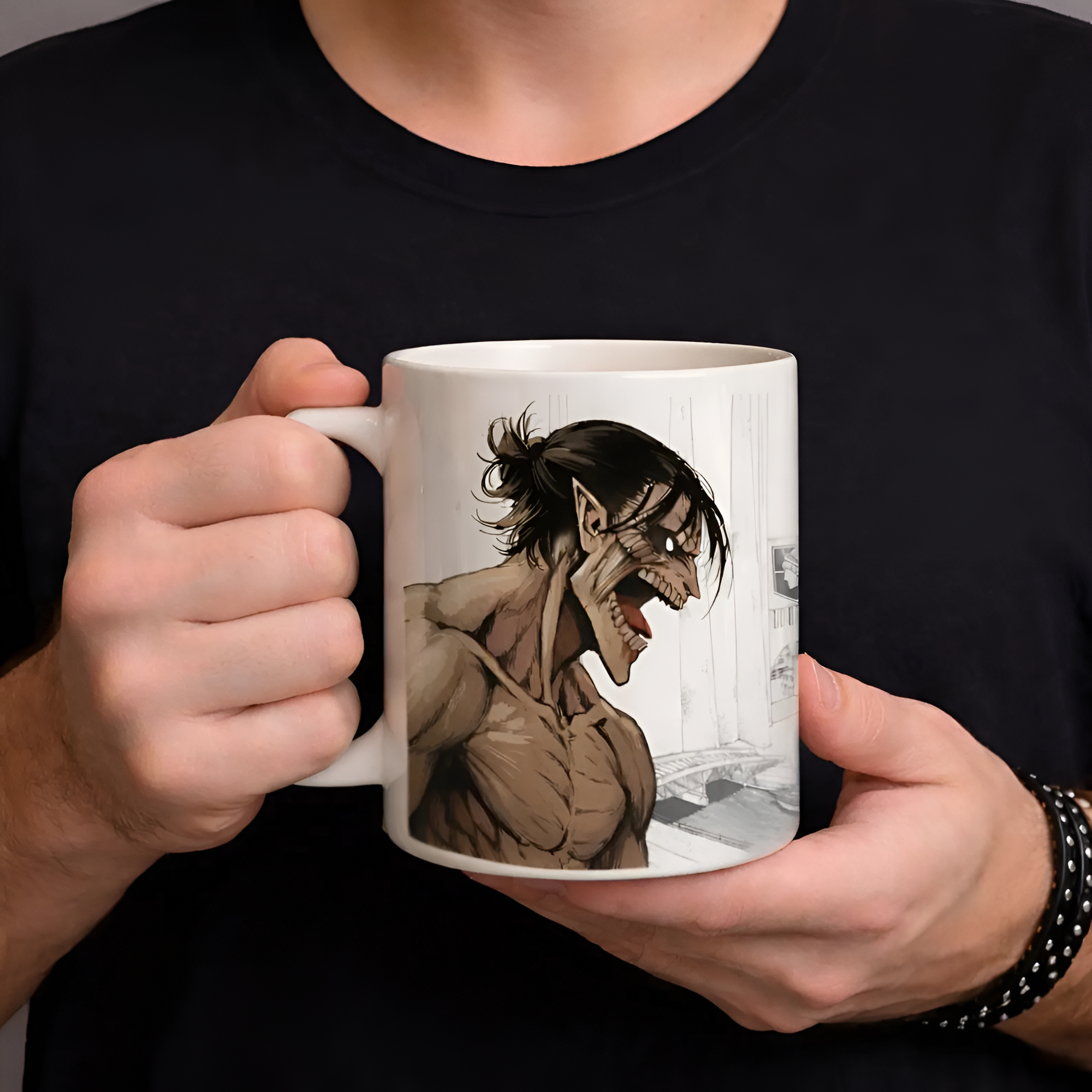 Anime Mug Inspired by Attack on Titan, Titan Form Coffee Cup, AOT Fan Gift
