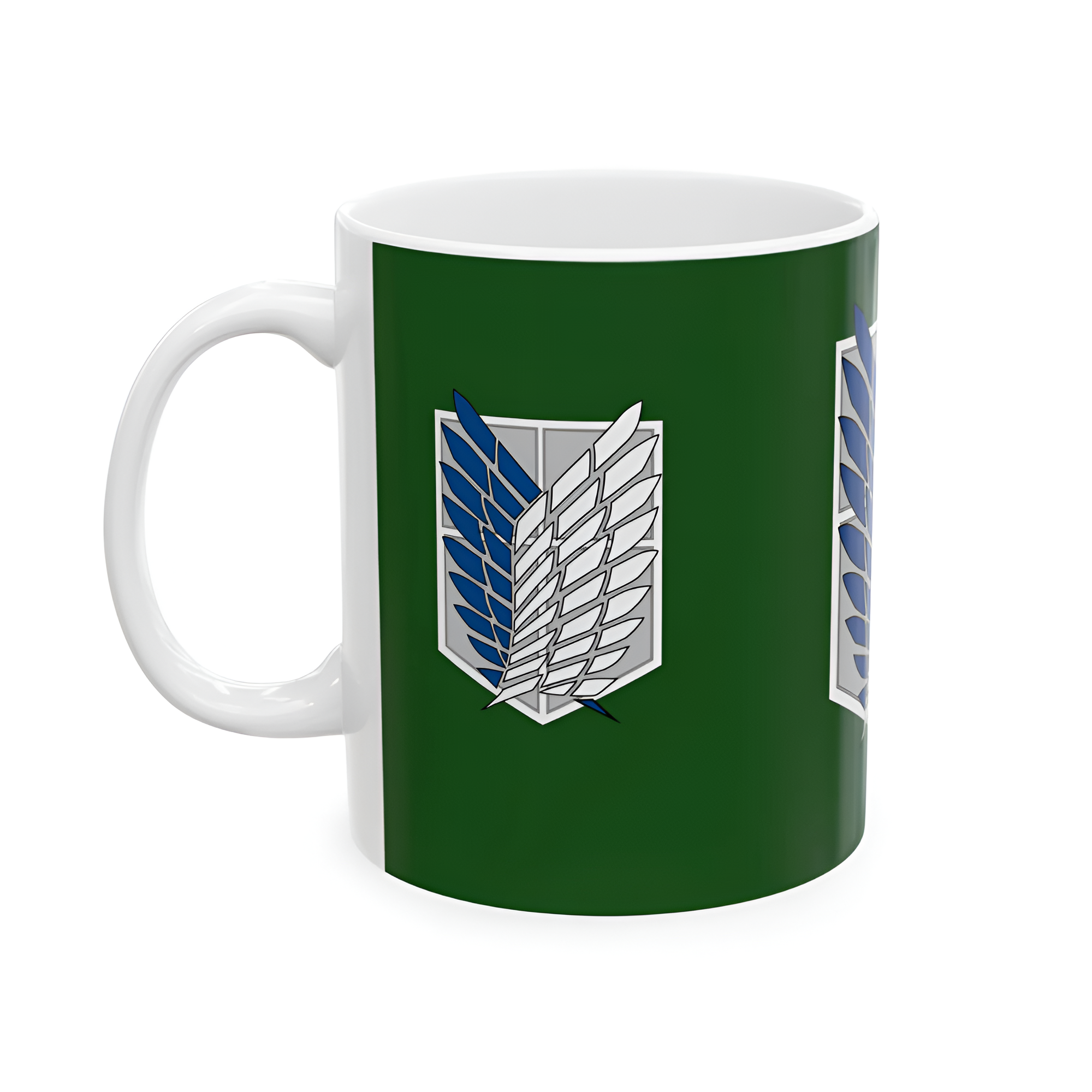 Attack on Titan Mug, Green and White Ceramic Coffee Cup