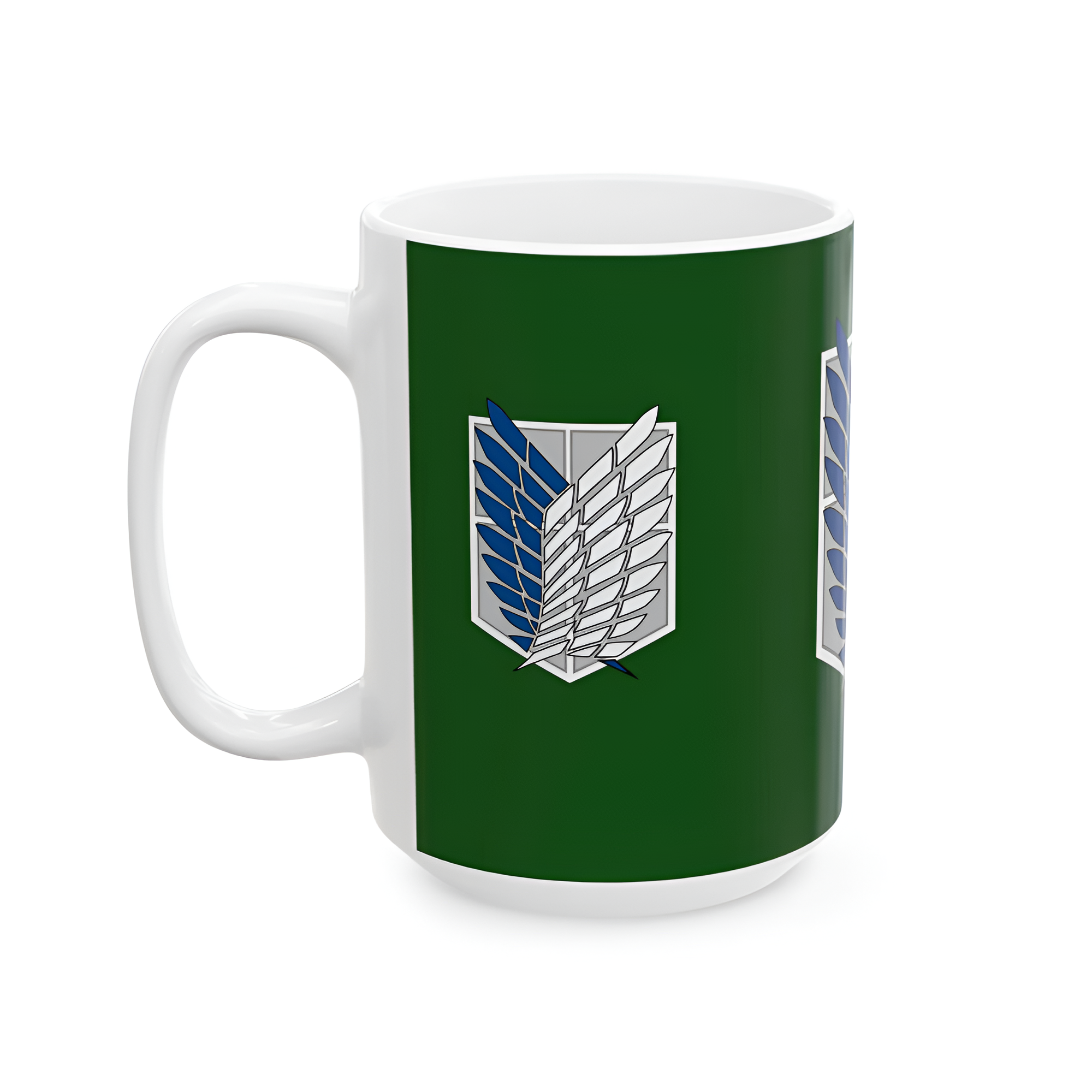 Attack on Titan Mug, Green and White Ceramic Coffee Cup