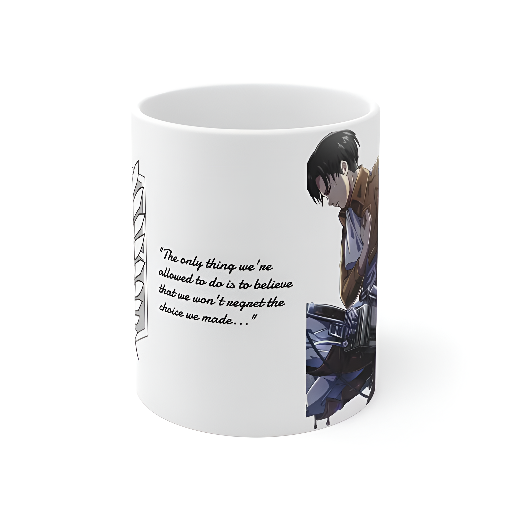 Attack on Titan Mug – Levi Ackerman & Survey Corps Emblem