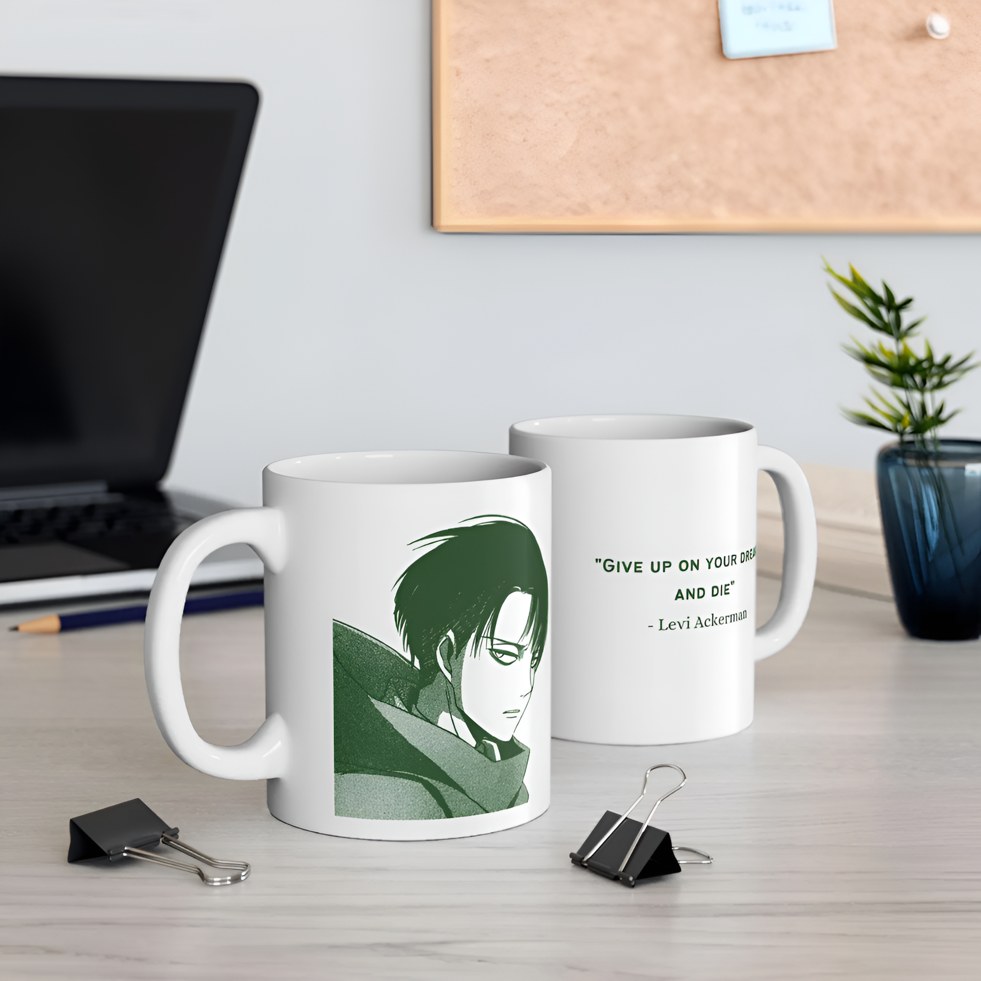 Levi Ackerman Mug, Attack on Titan Inspired Anime Ceramic Cup