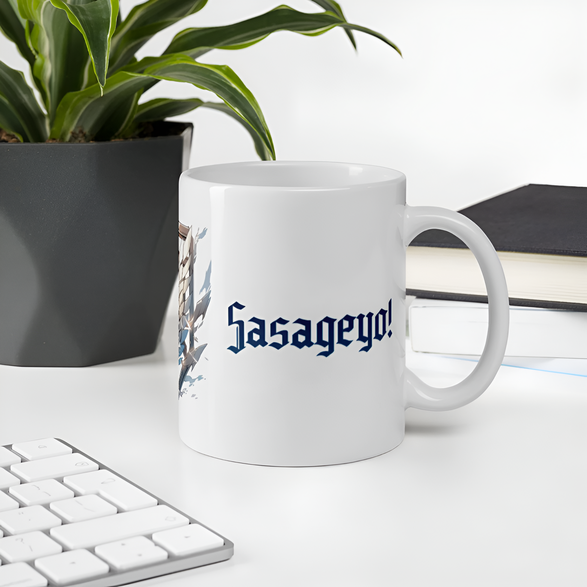 Attack on Titan Anime Coffee Mug 11oz Ceramic Handmade Gift Anime Accessories Mug Phrase Shinzo wo Sasageyo Epic Gift Sublimation