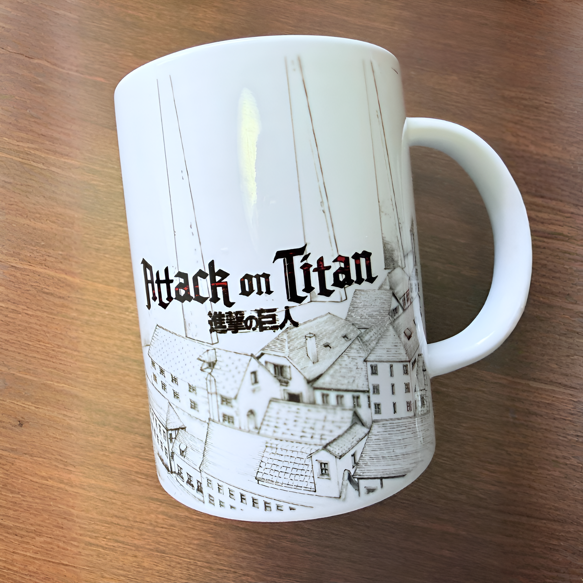 Attack on Titan Anime Ceramic Mug, Manga Style Coffee Cup, Survey Corps Design