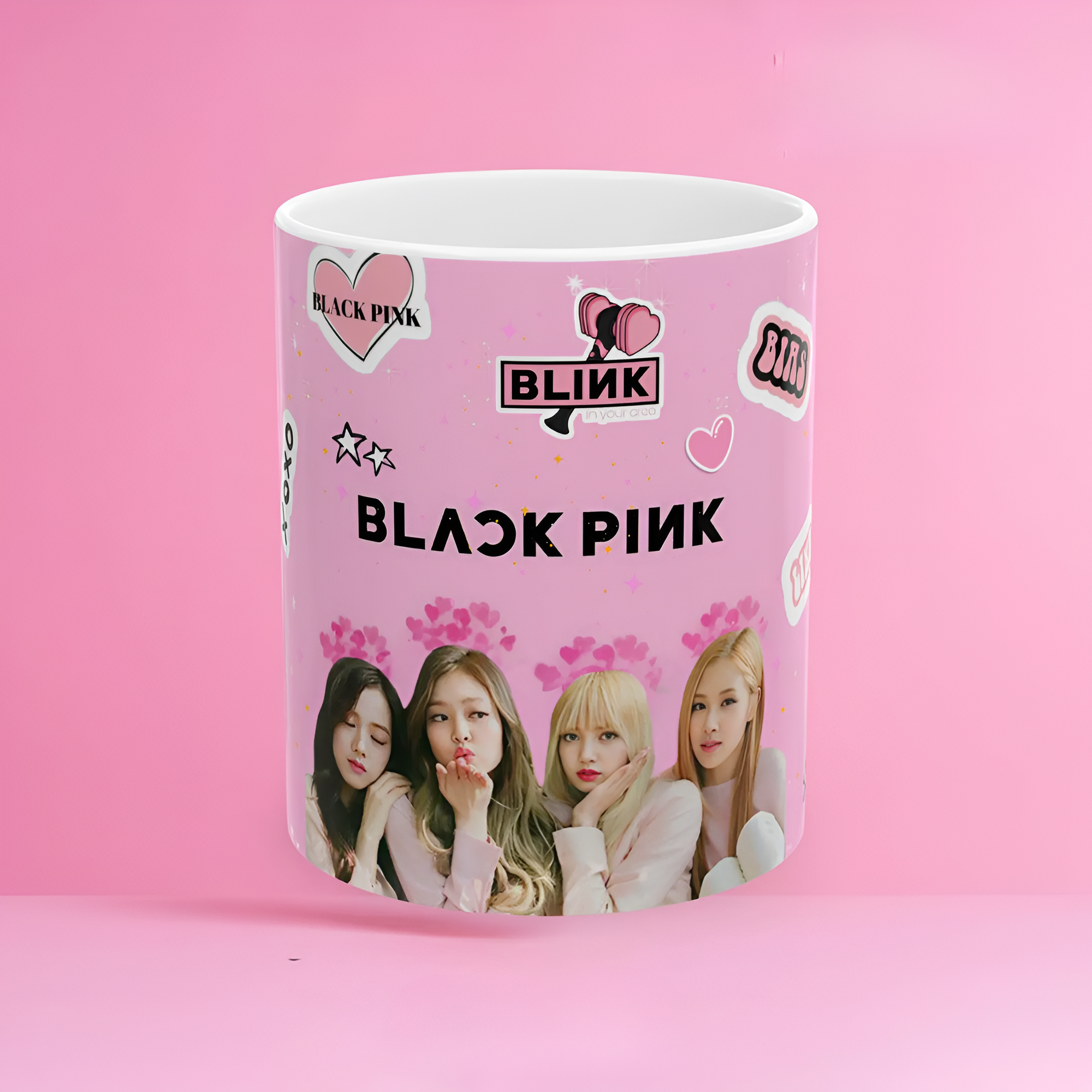  Black Pink Ceramic Coffee Mug: K-pop Fan Gift