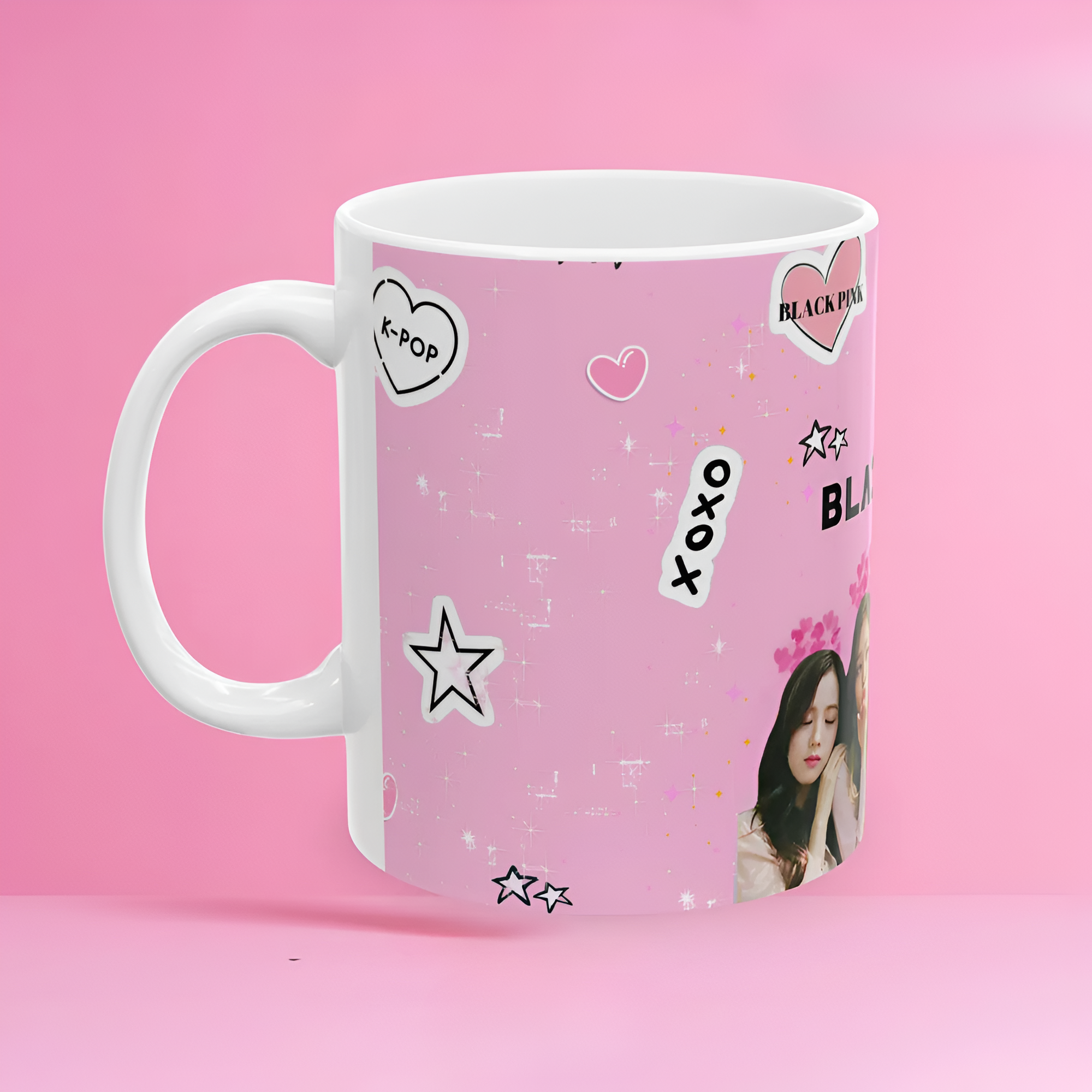  Black Pink Ceramic Coffee Mug: K-pop Fan Gift