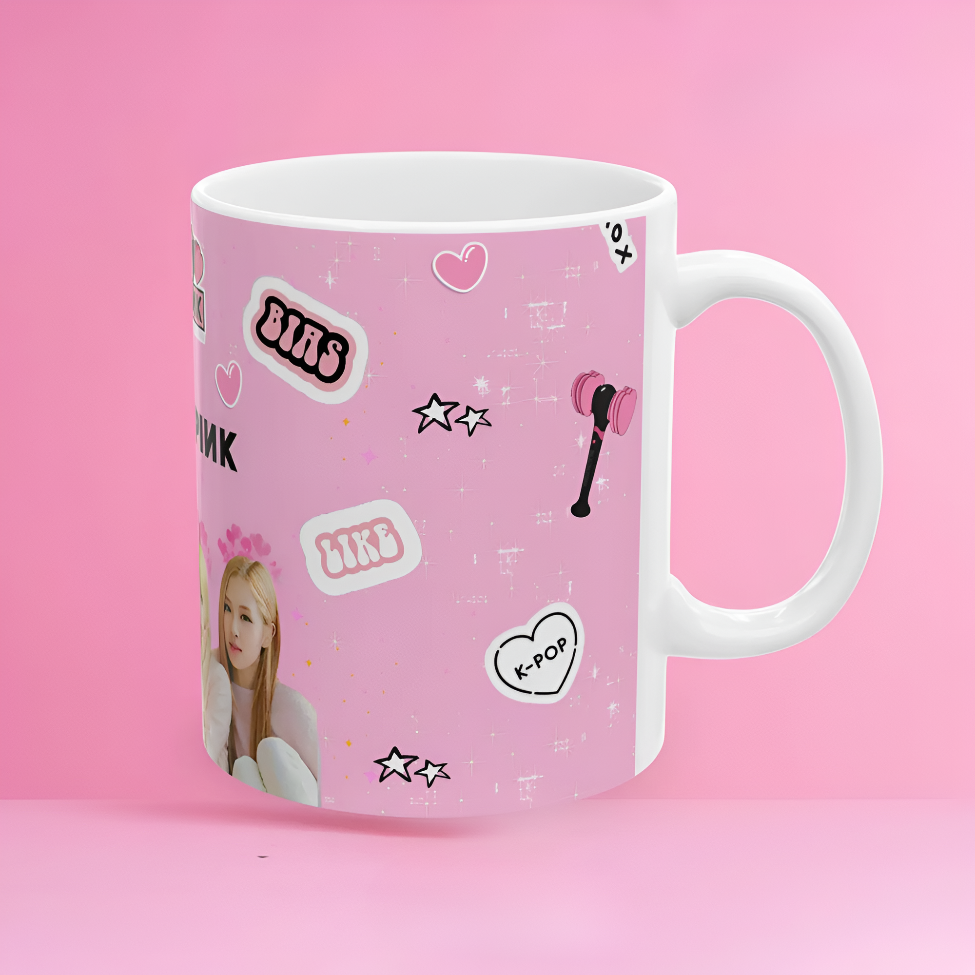  Black Pink Ceramic Coffee Mug: K-pop Fan Gift