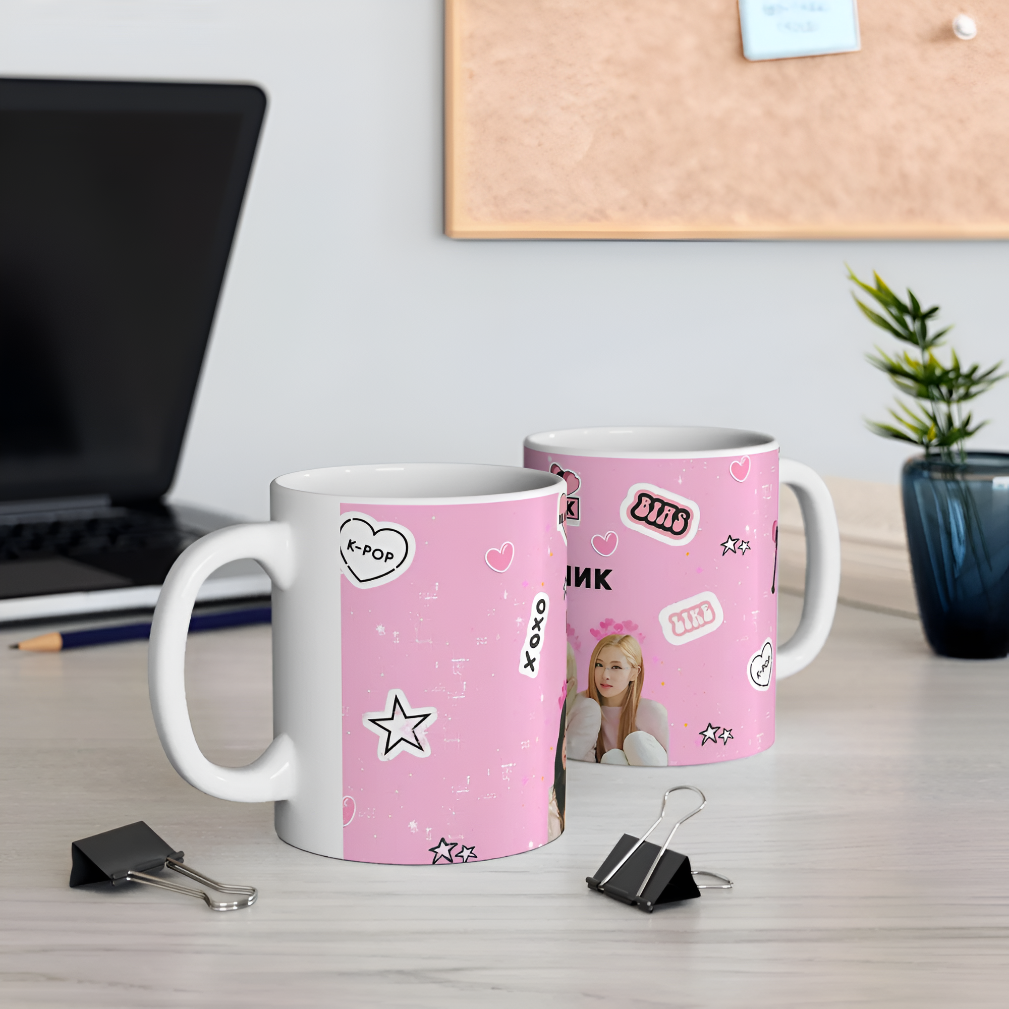  Black Pink Ceramic Coffee Mug: K-pop Fan Gift