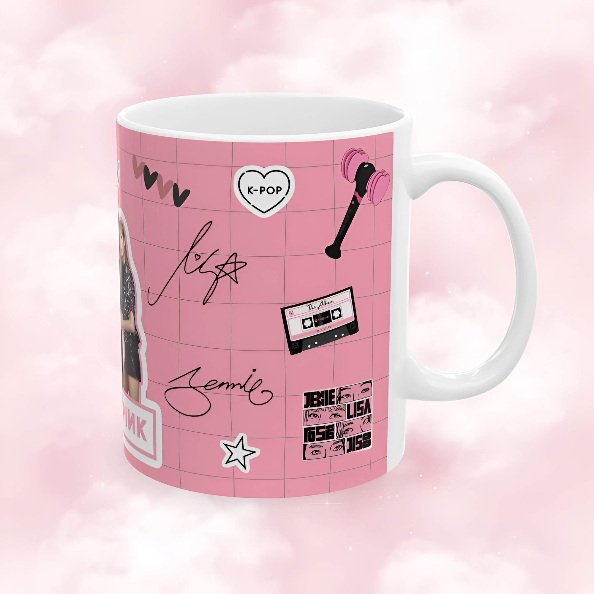 Black Pink Ceramic Mug: K-Pop Music Fan Gift (11oz, 15oz)