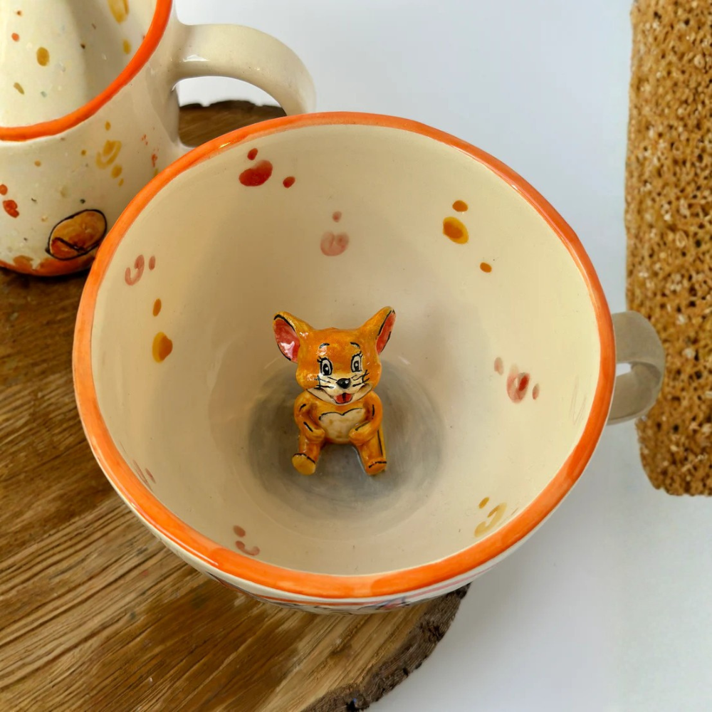 Handmade Cartoon Character Ceramic Tom And Jerry Coffee Mug