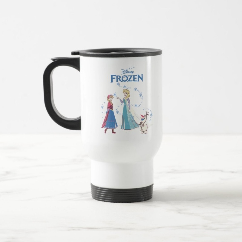 Frozen Sisters Snowman Insulated Travel Mug