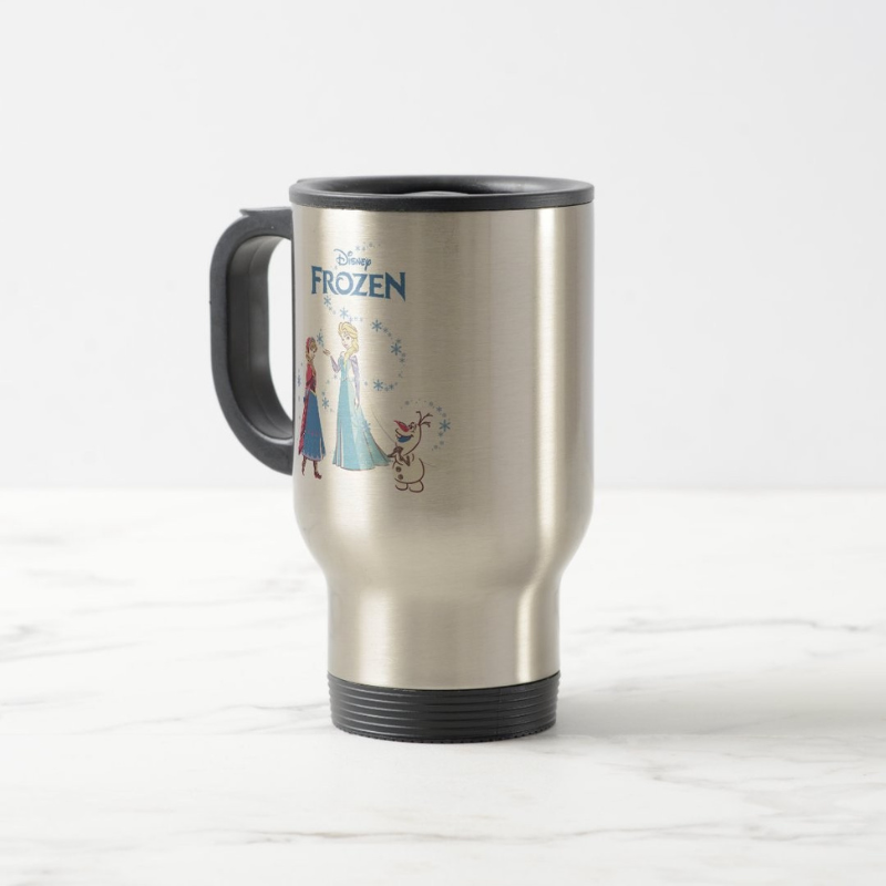 Frozen Sisters Snowman Insulated Travel Mug