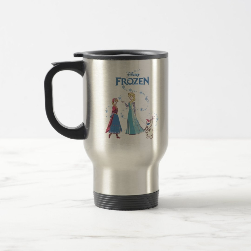 Frozen Sisters Snowman Insulated Travel Mug