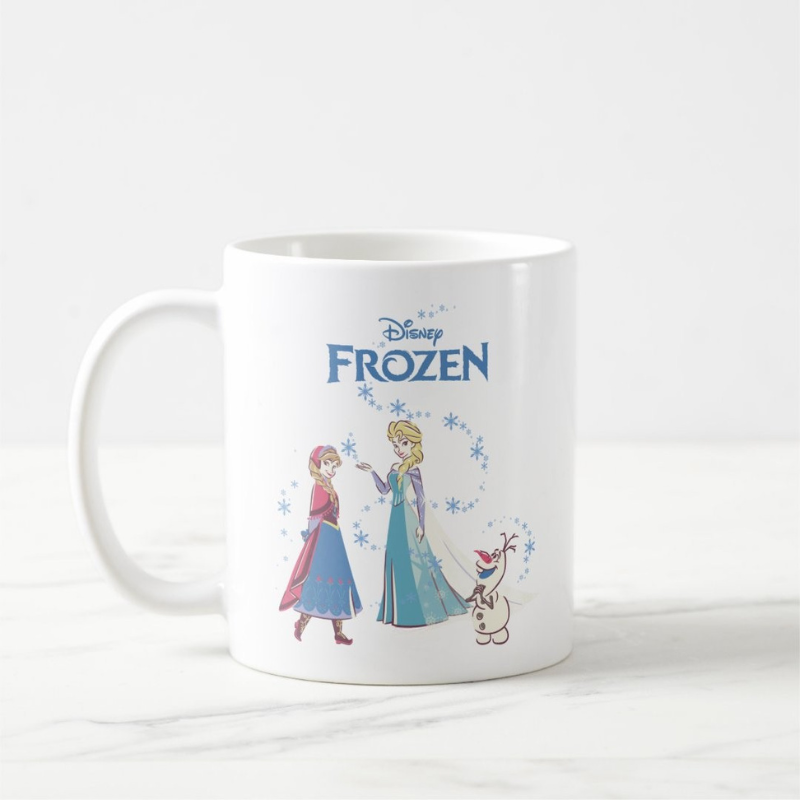 Elsa Anna Olaf Themed Two Tone Ceramic Coffee Mug