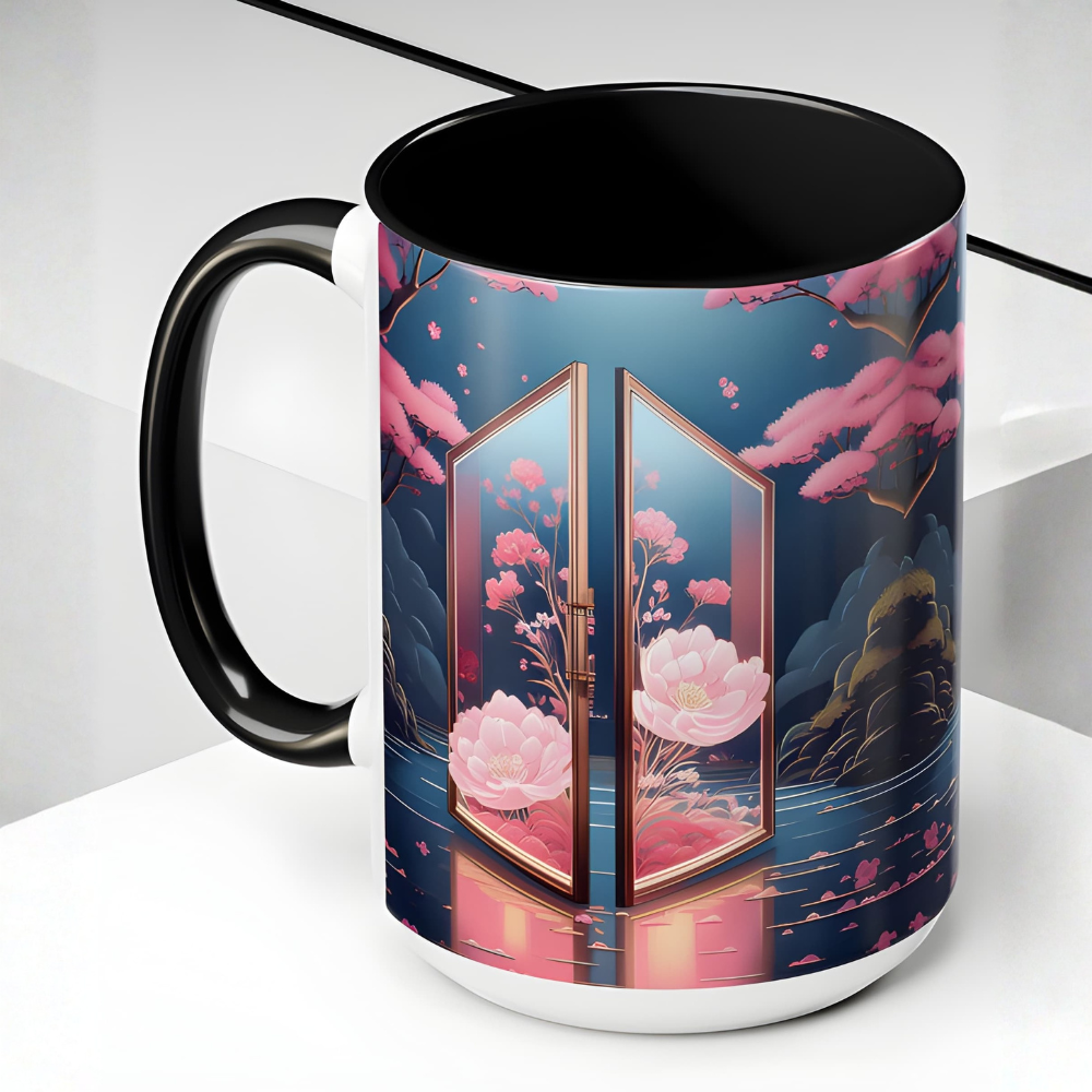 Floral BTS Army Logo Printed Ceramic Mug