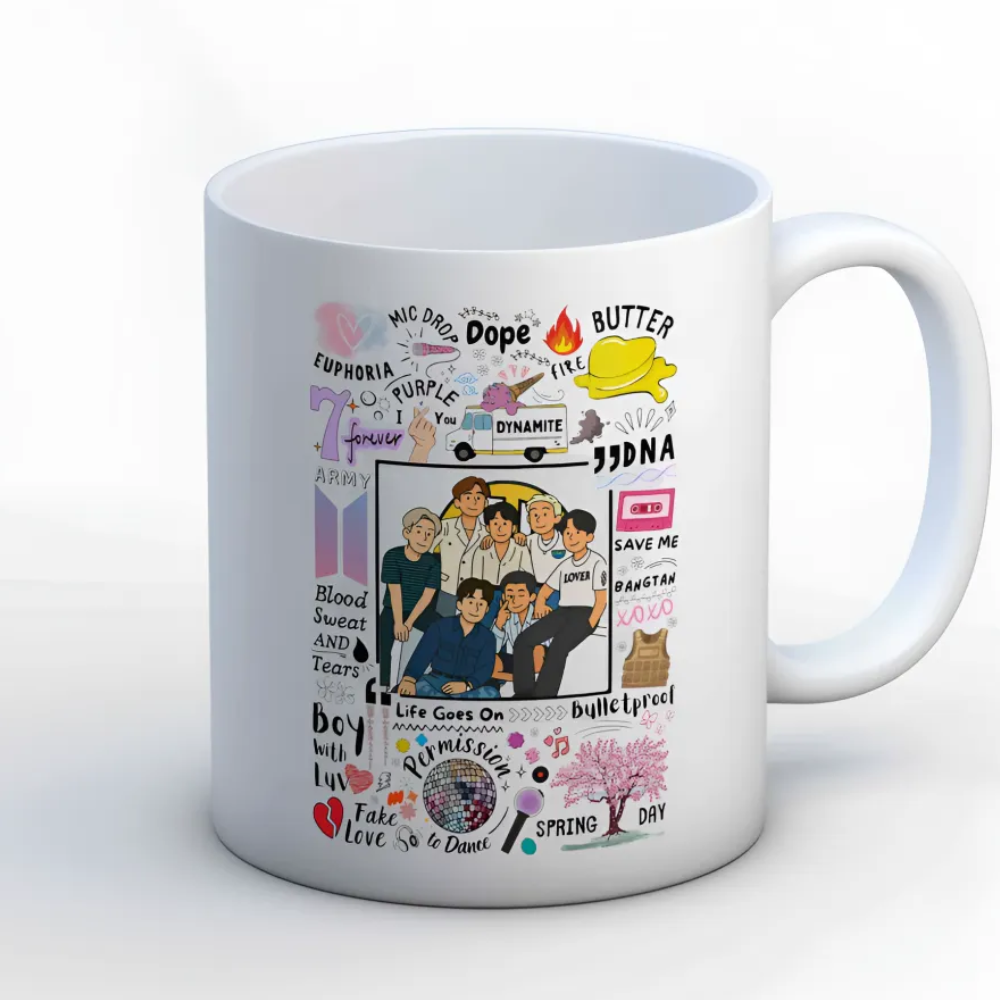BTS Doodle Illustrative Beverage Mug