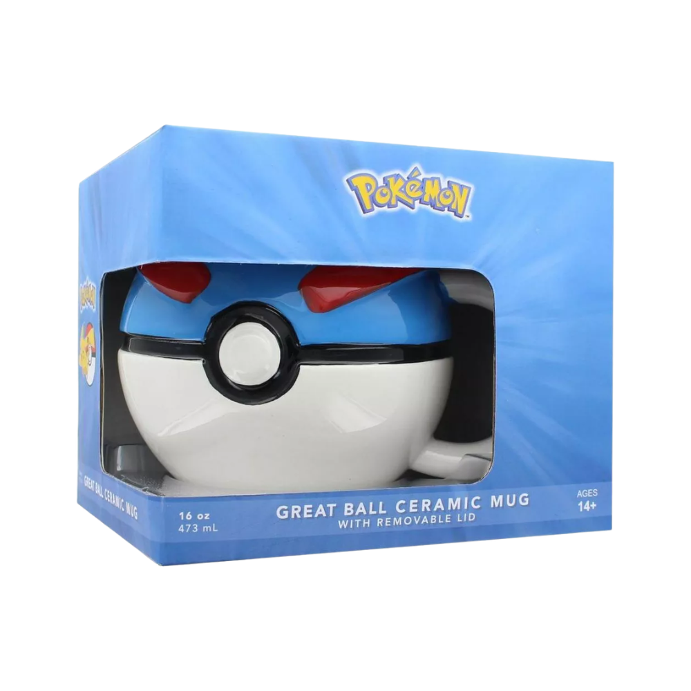 Just Funky Pokemon Great Ball Molded Mug with Lid