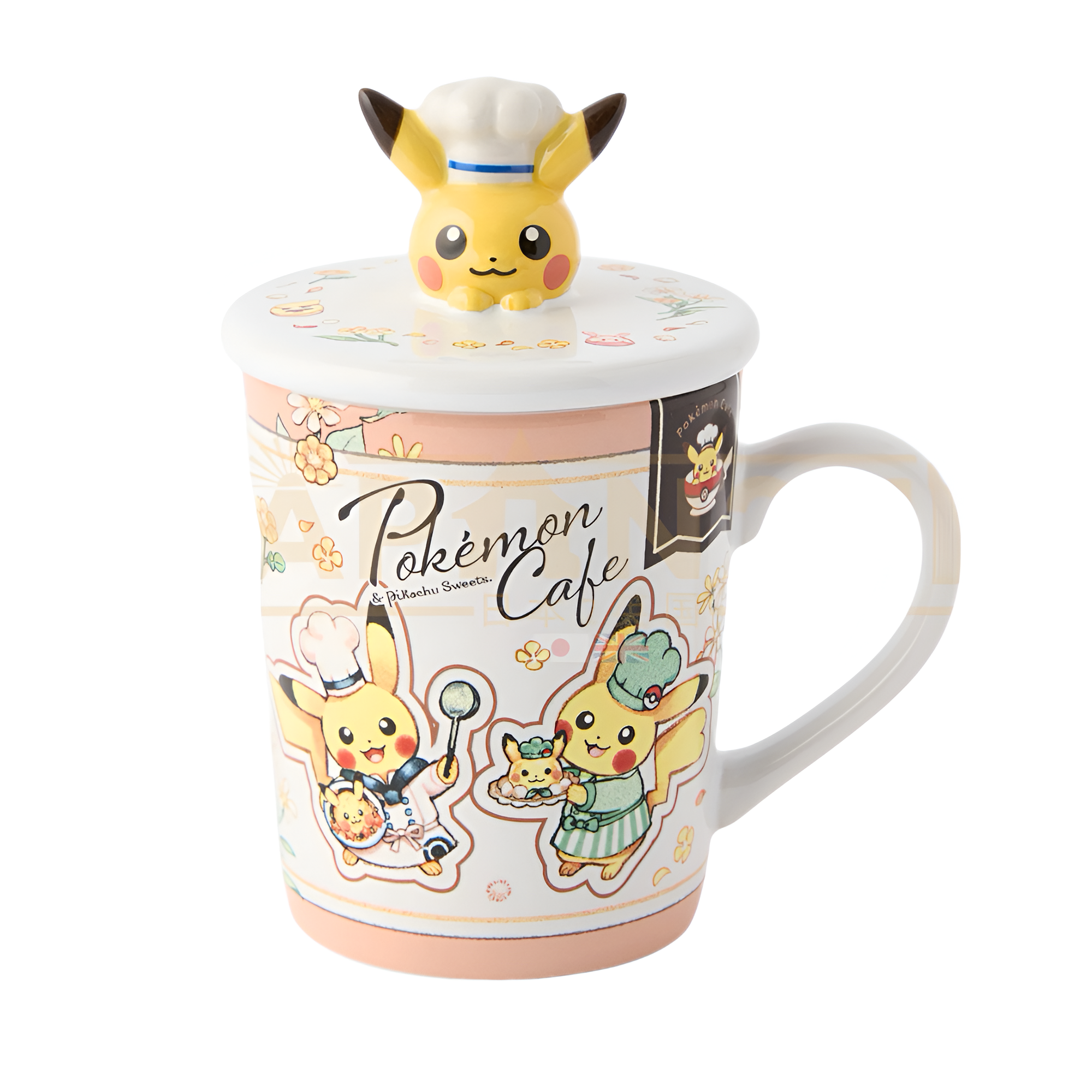 Pokemon Center Japan Chef Pikachu Stone Pottery Mug with Lid