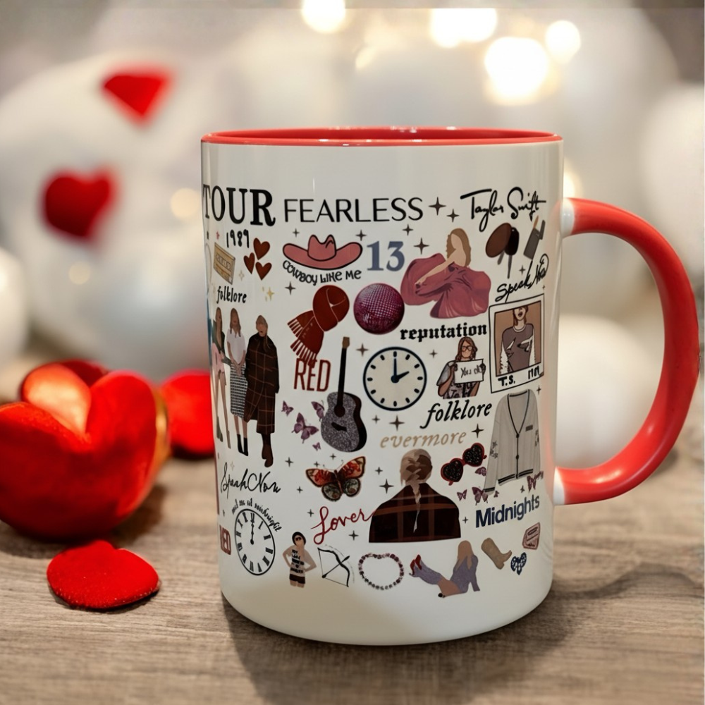 Taylor Swift Eras Tour Album Lyrics Fan Coffee Mug