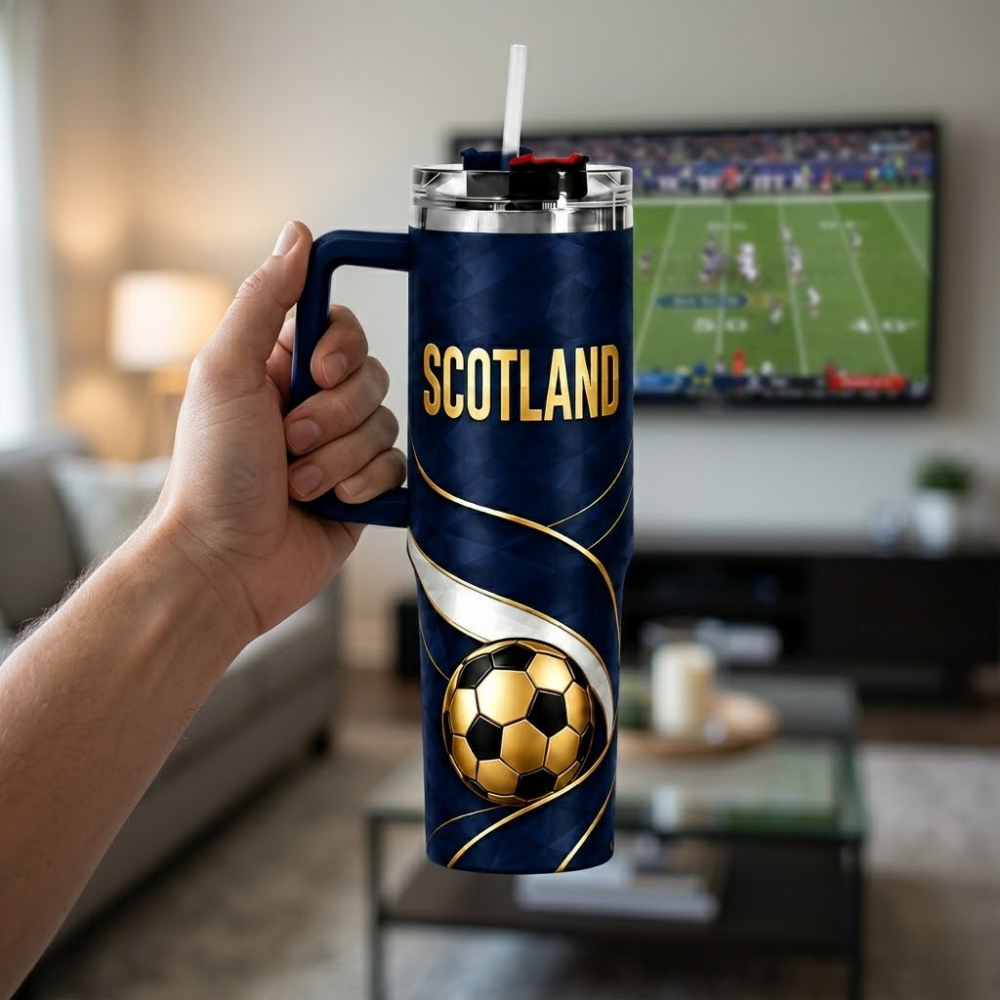 FIFA 2026 Scotland Football Sports All Over Printed 40oz Tumbler With Straw And Lid
