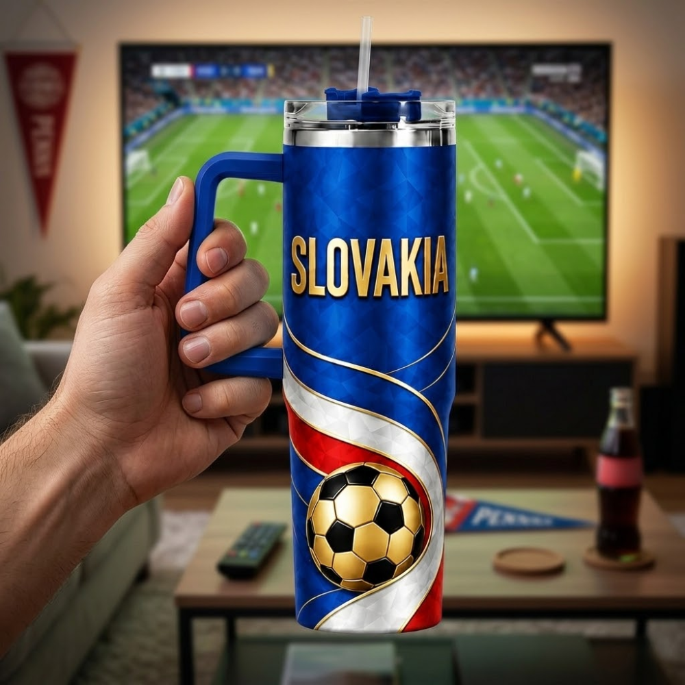 FIFA 2026 Slovakia Football Sports All Over Printed 40oz Tumbler With Straw And Lid