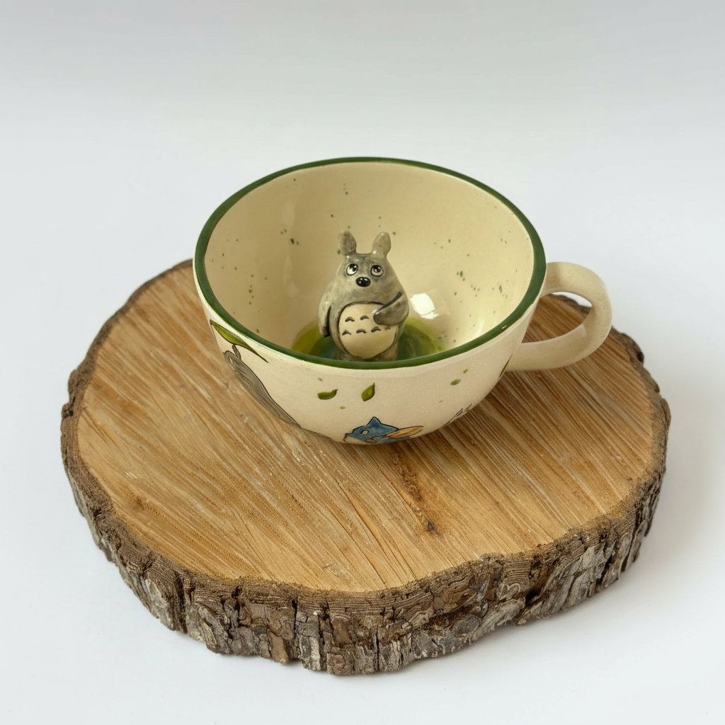 Totoro Handmade Ceramic Character Coffee Mug