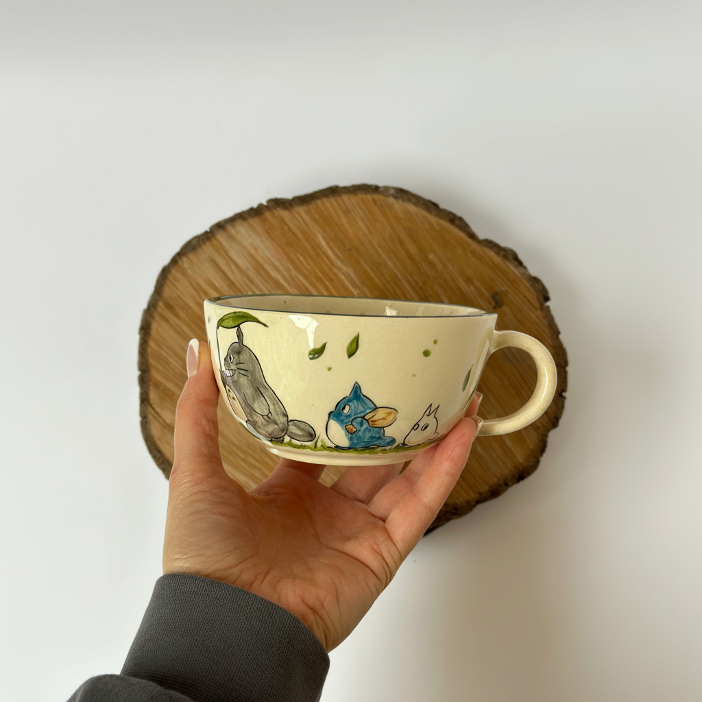 Totoro Handmade Ceramic Character Coffee Mug