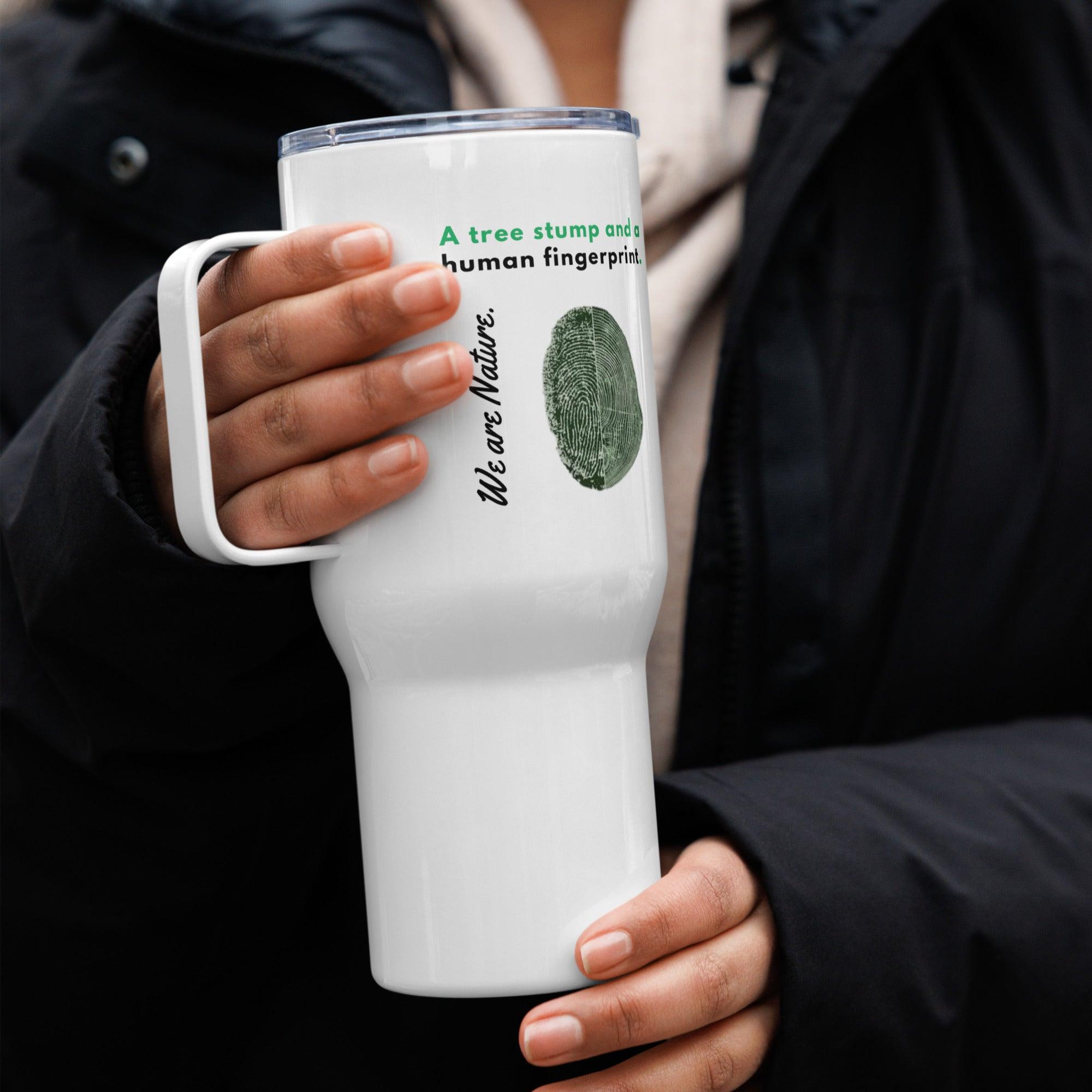 We Are Nature Printed Travel Mug Highlighting Human-Nature Connection - Inspire Cups