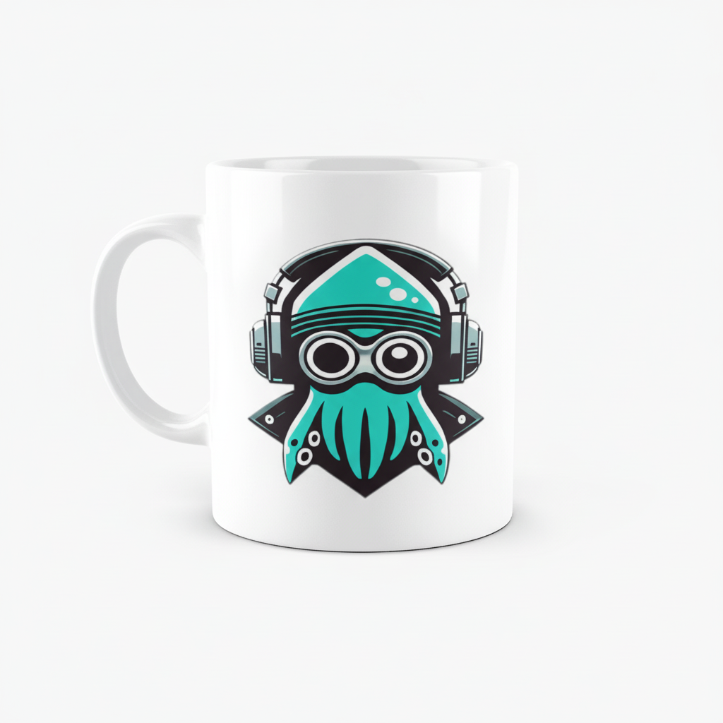 Squid Game Themed Coffee Mug With Cartoon Sticker Graphic