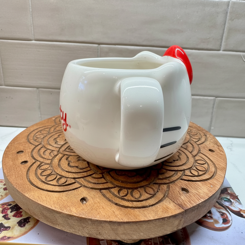Hello Kitty Red Bow Sculptured Ceramic Mug