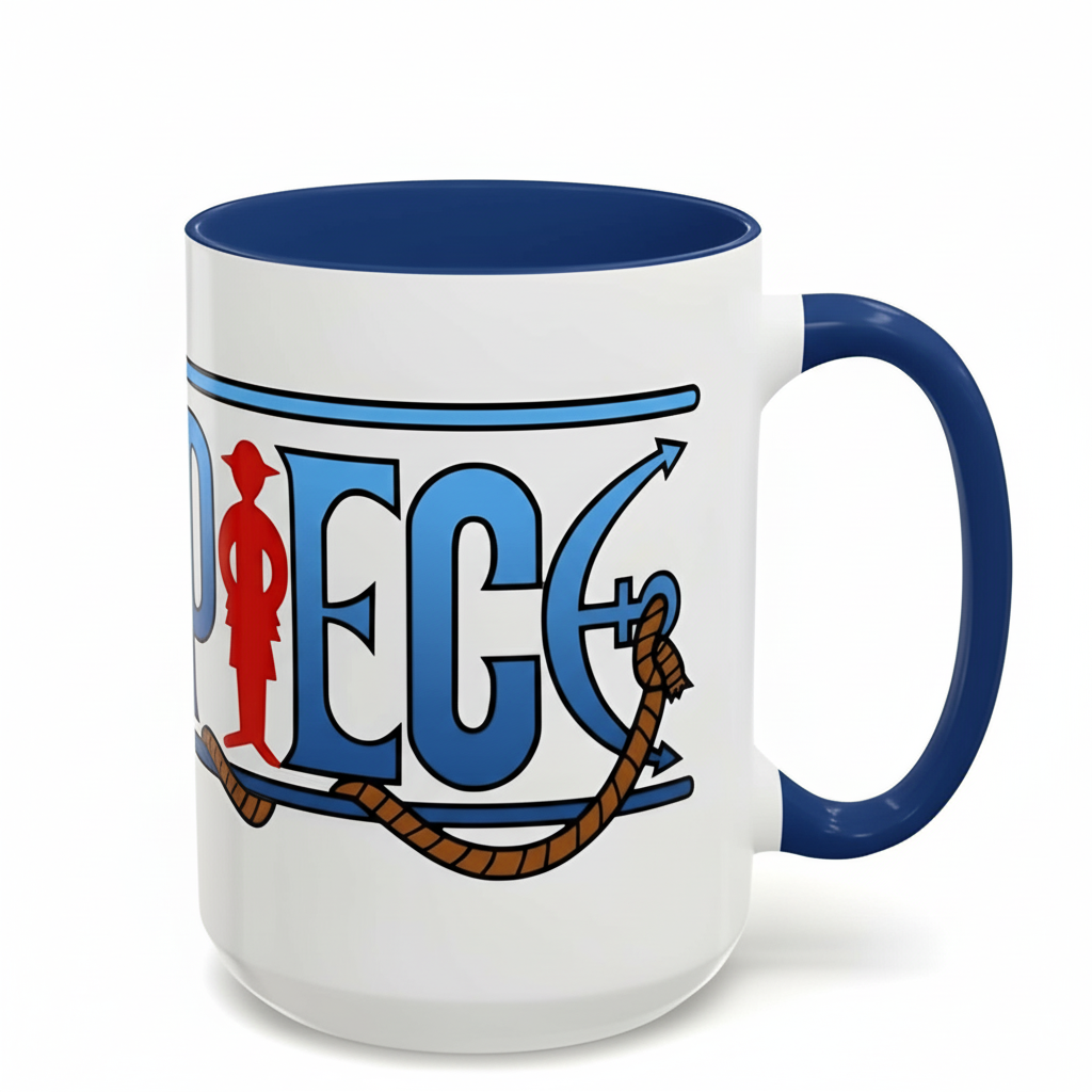 One Piece Accent Coffee Mug | Anime Fun Mug for Coffee Lovers, 11oz, 15oz, Grand Line Brew One Piece Mug | Durable Ceramic Tea Cup