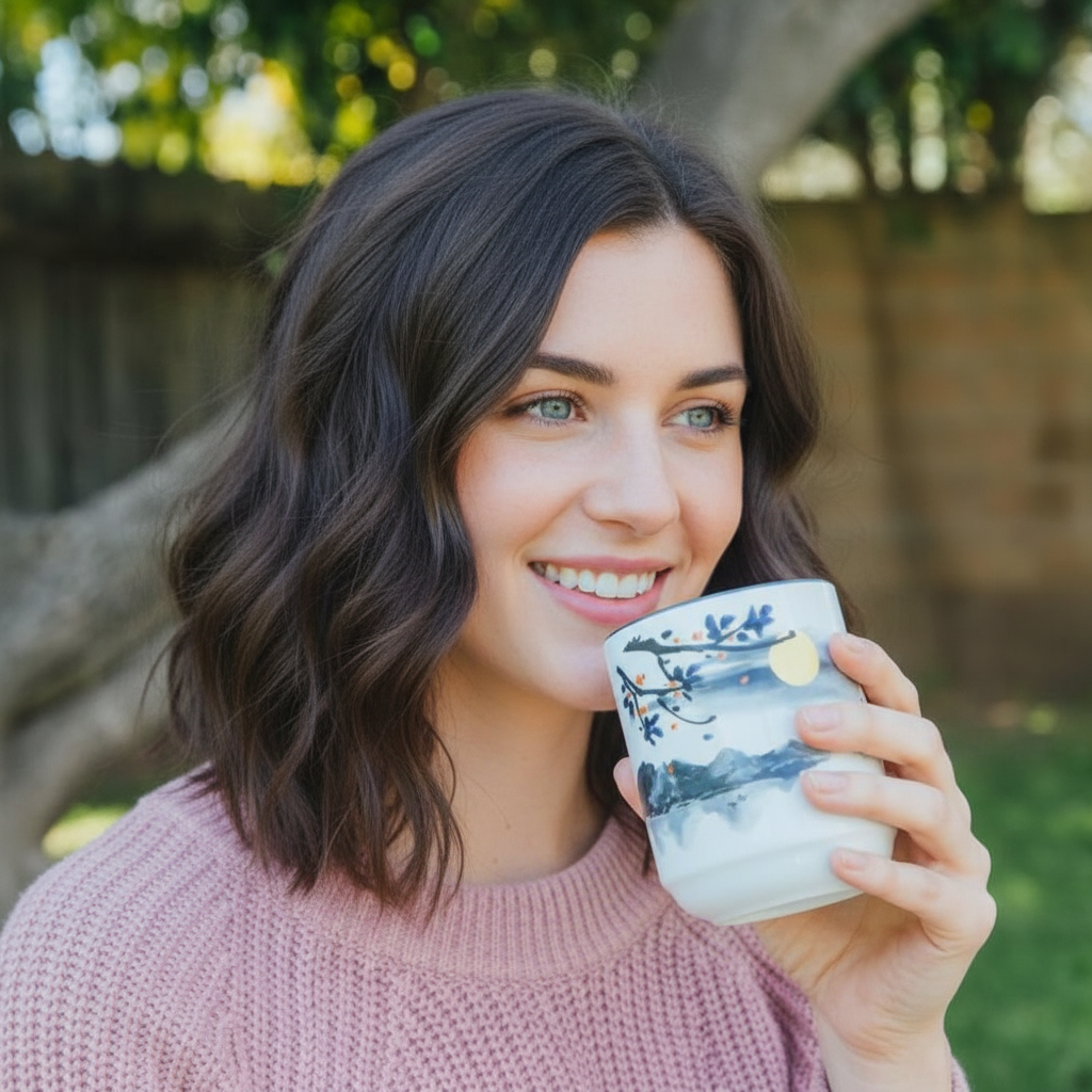 Mickey and Minnie Mouse Sunset Asian Ceramic Tea Cup Holds 9 Ounces