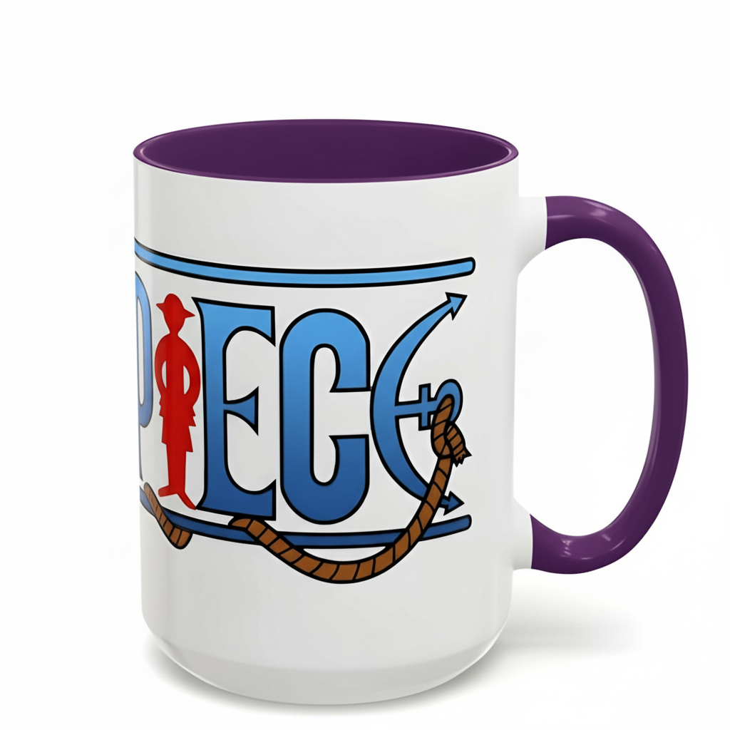 One Piece Accent Coffee Mug | Anime Fun Mug for Coffee Lovers, 11oz, 15oz, Grand Line Brew One Piece Mug | Durable Ceramic Tea Cup