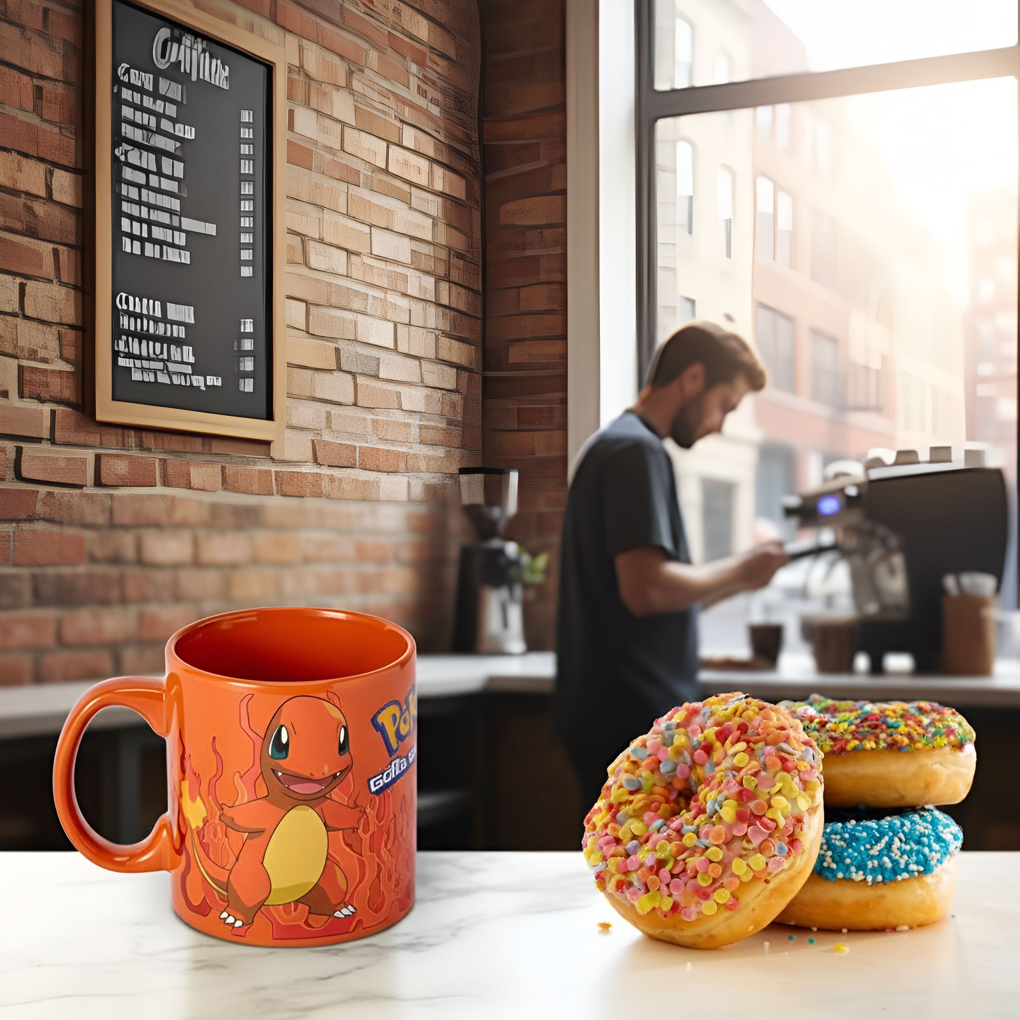 Pokémon Charmander 20oz Foil Print Ceramic Mug Orange Coffee Cup