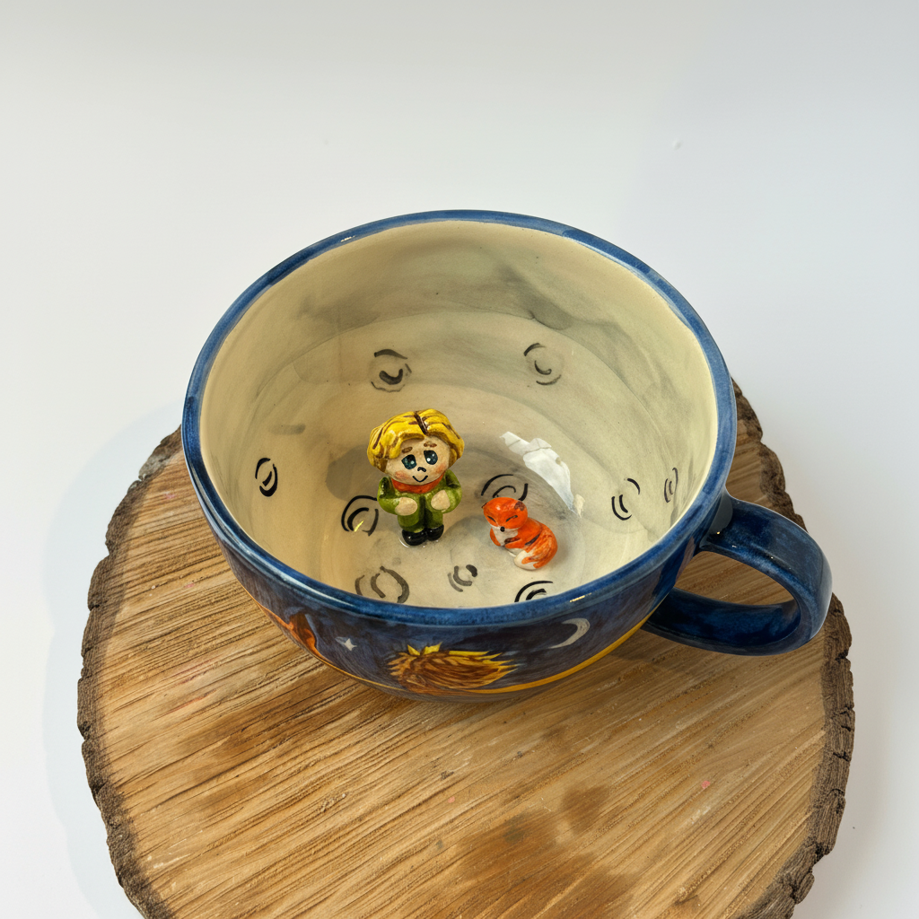 Prince Duo Sculpted Stone Coffee Cup