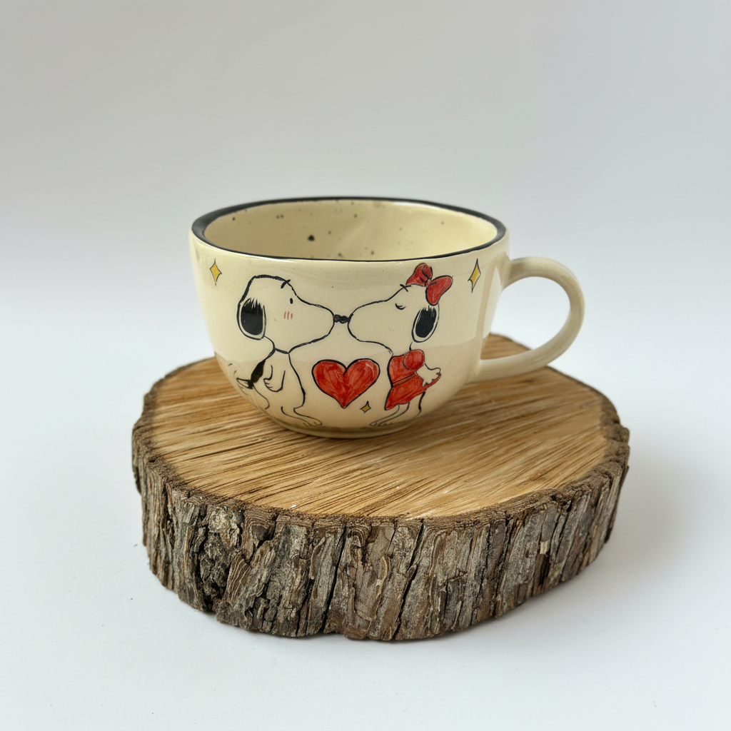 Handcrafted Cartoon Character Glazed Ceramic Mug
