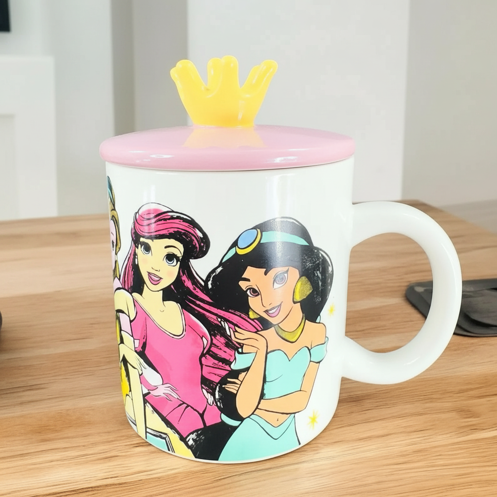  Princess Ceramic Coffee Mug Cup With Crown Lid