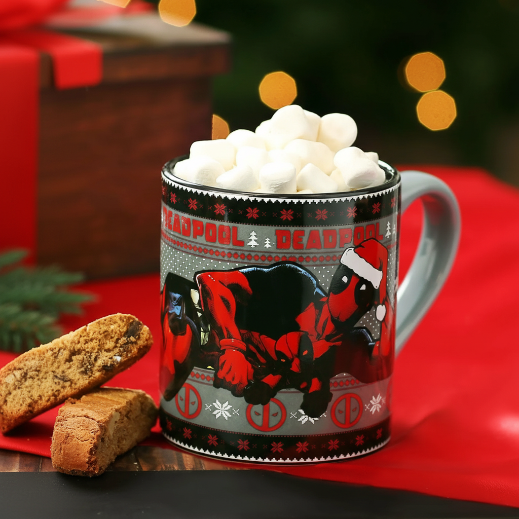 Deadpool Holiday Pattern Ceramic Coffee Mug