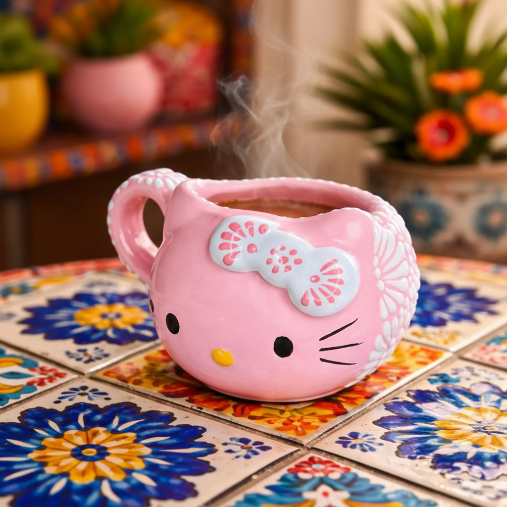 Talavera HK Mug | Pink & White | Lead free