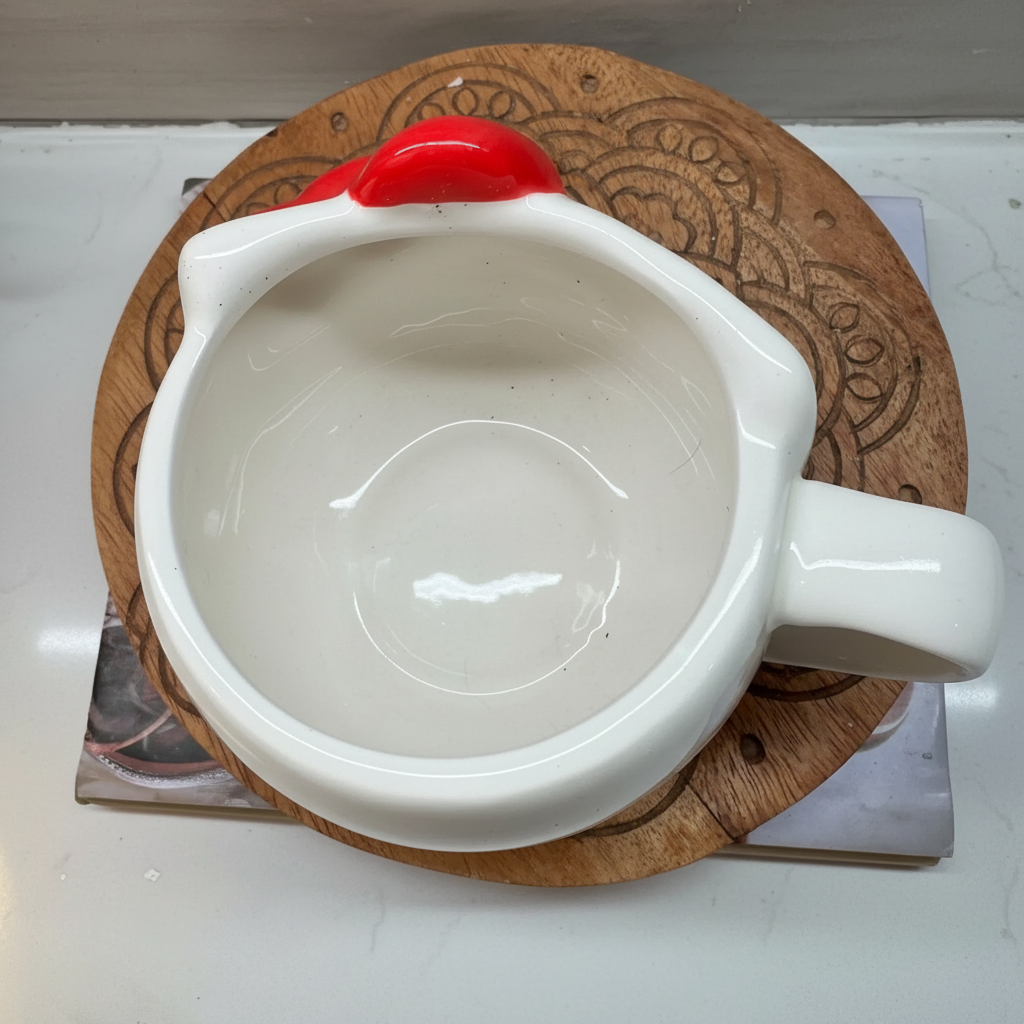Hello Kitty Red Bow Sculptured Ceramic Mug