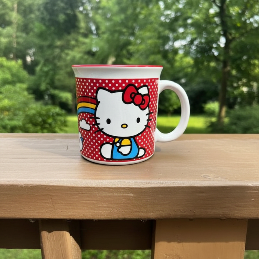 Hello Kitty mug, Brand new, 12 oz, with hot chocolate