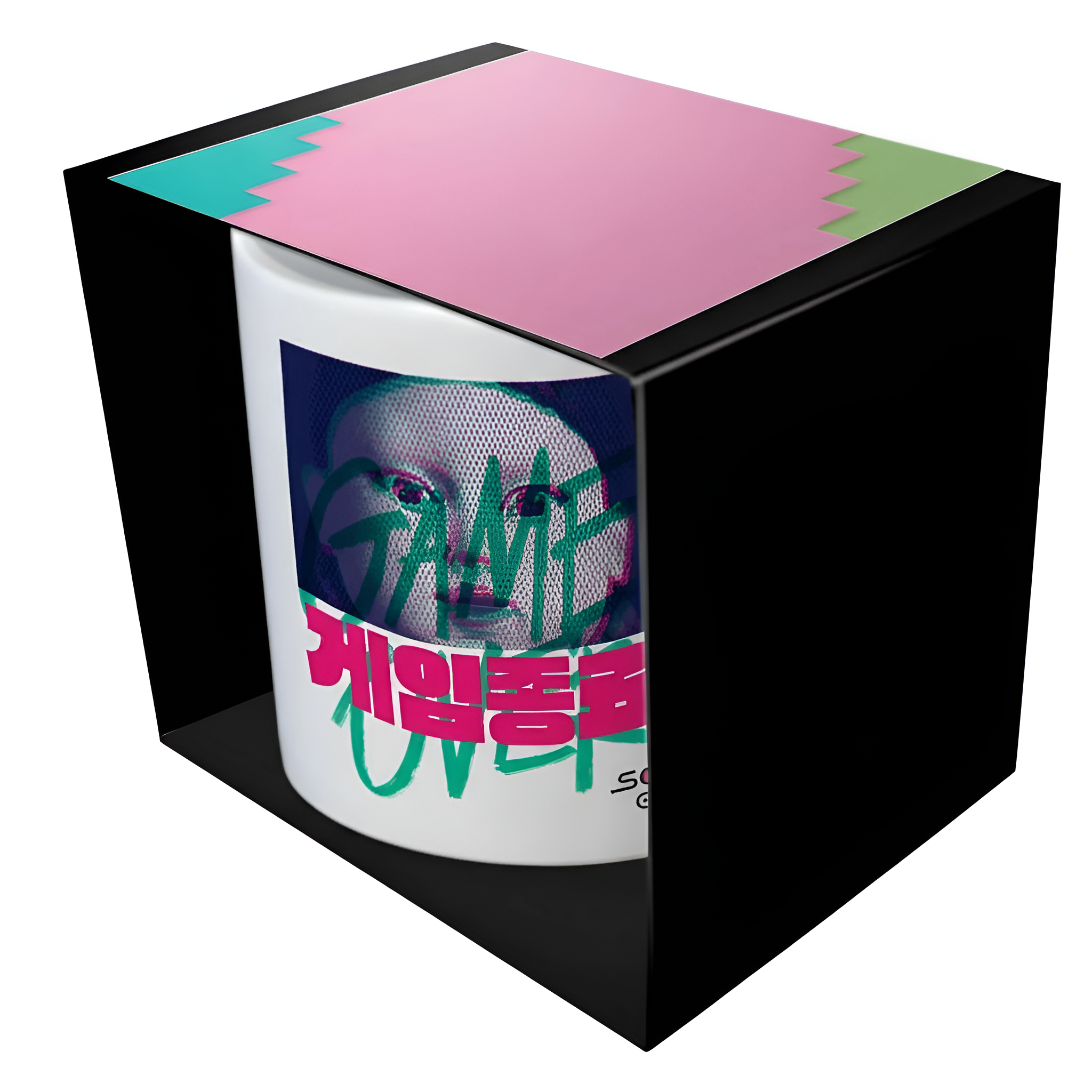 Squid Game Themed Coffee Mug With Young Hee Graphic And Game Over Print