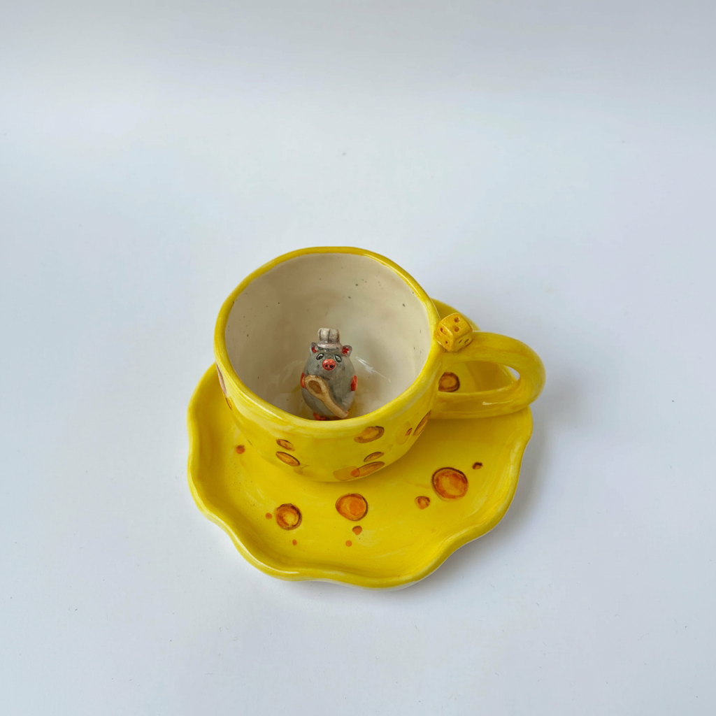 Handmade Ceramic Coffee Mug And Plates Set