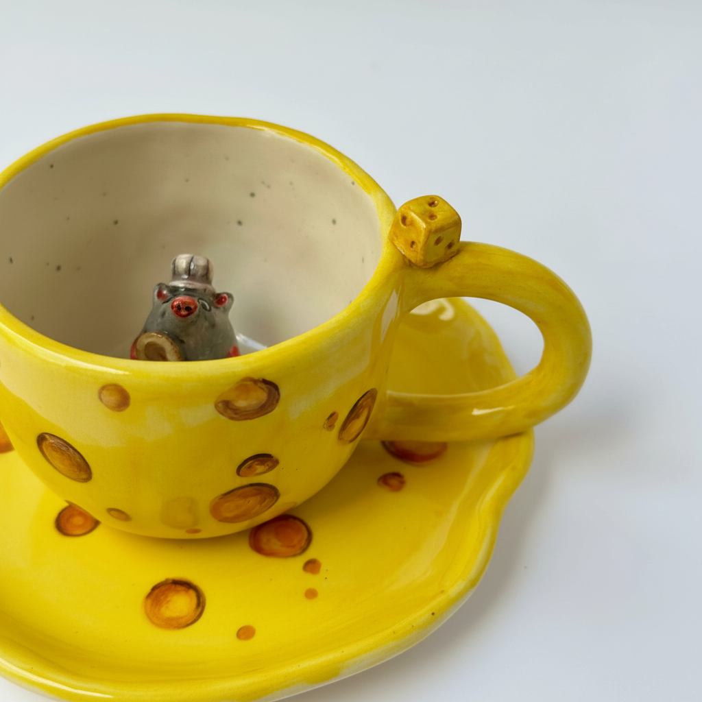 Handmade Ceramic Coffee Mug And Plates Set