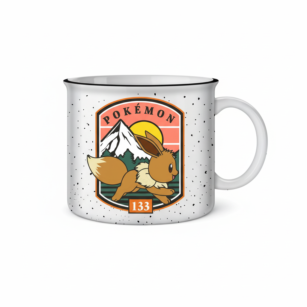 Pokemon Eevee Badge 20oz Ceramic Camper Mug