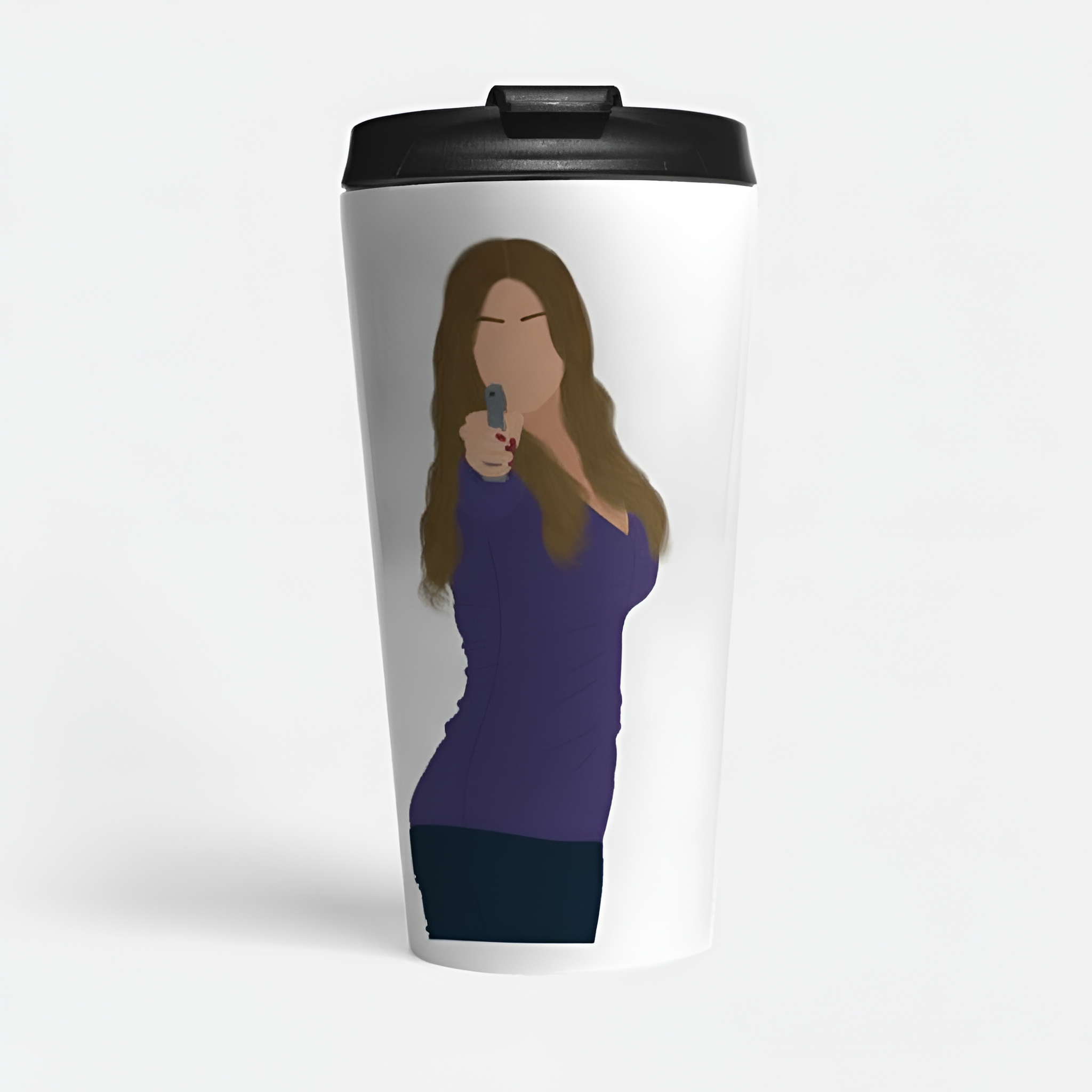 Modern Family Gloria Holding a Gun Meme Polygon Fan Art Mug