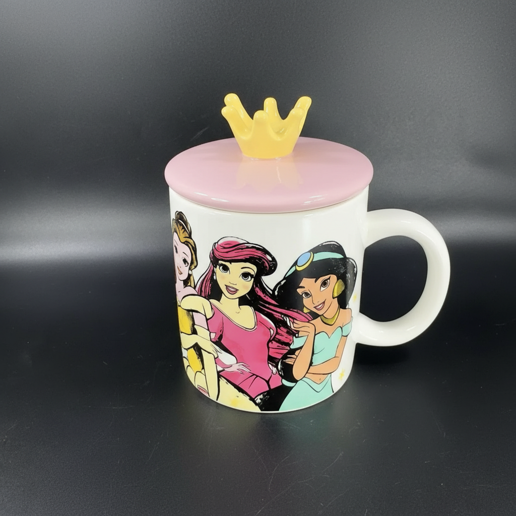  Princess Ceramic Coffee Mug Cup With Crown Lid